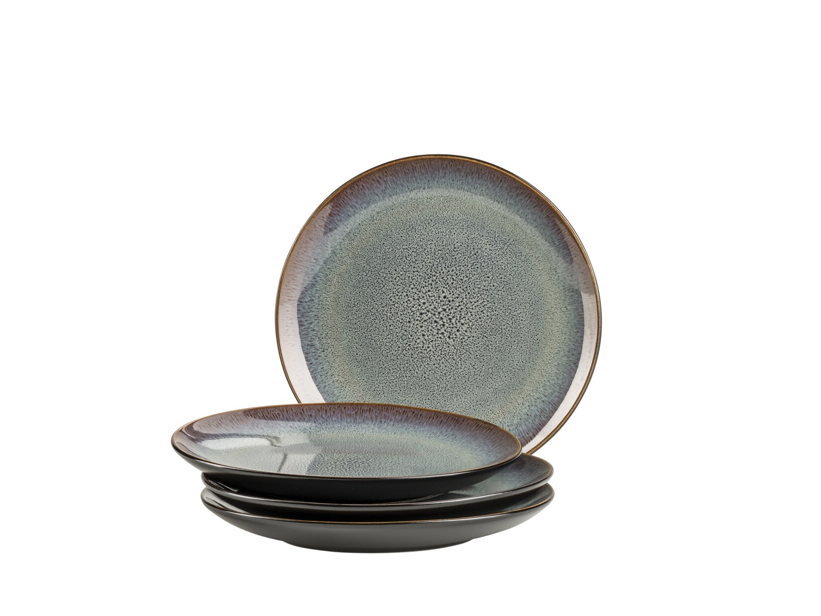 Mäser Dessertteller-Set, Steinzeug Teona Blau, Braun, Grün, Schwarz
