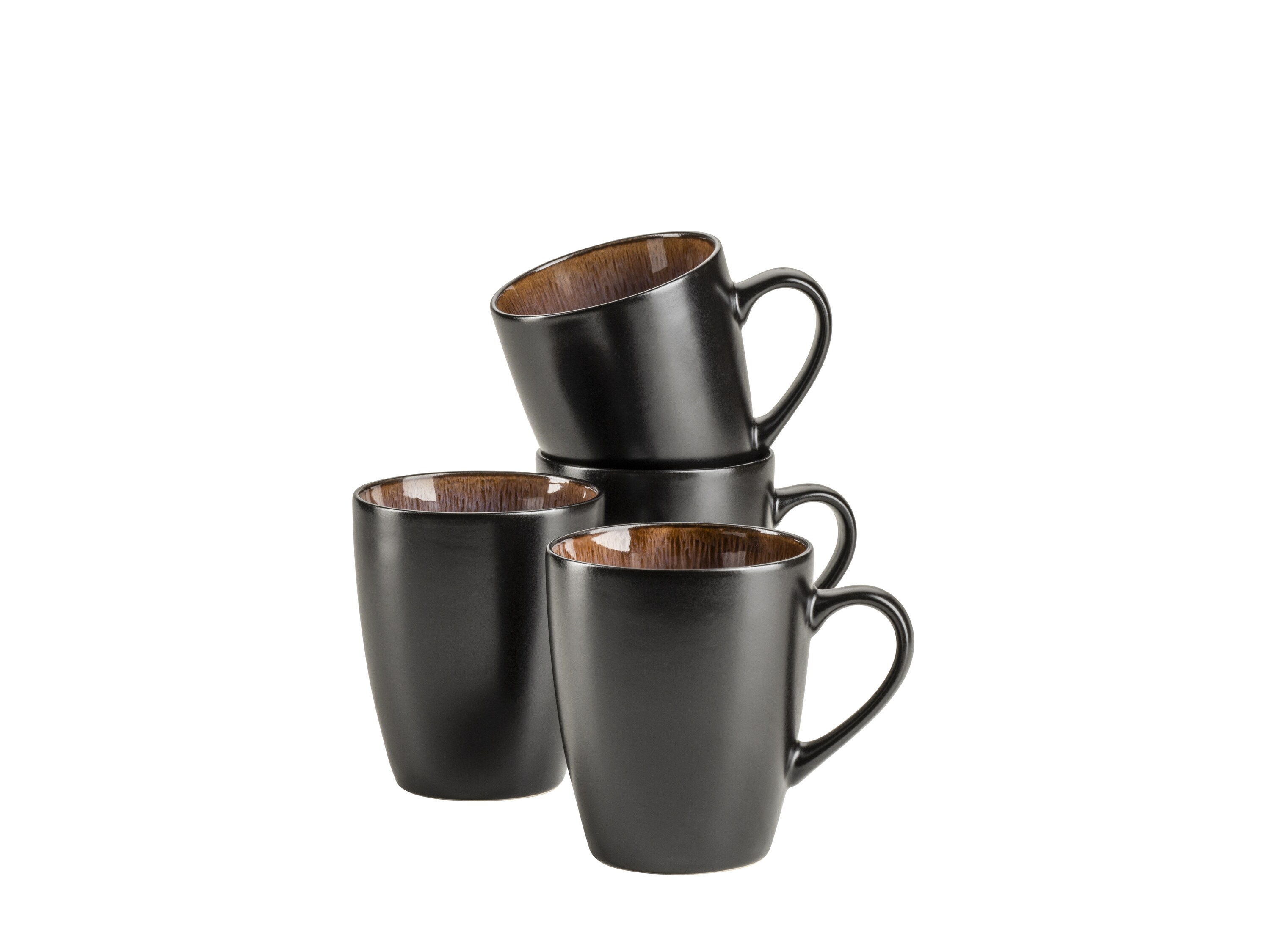 M&auml;ser Kaffeebecher-Set, Steinzeug Teona Blau, Braun, Gr&uuml;n, Schwarz - Bild 1
