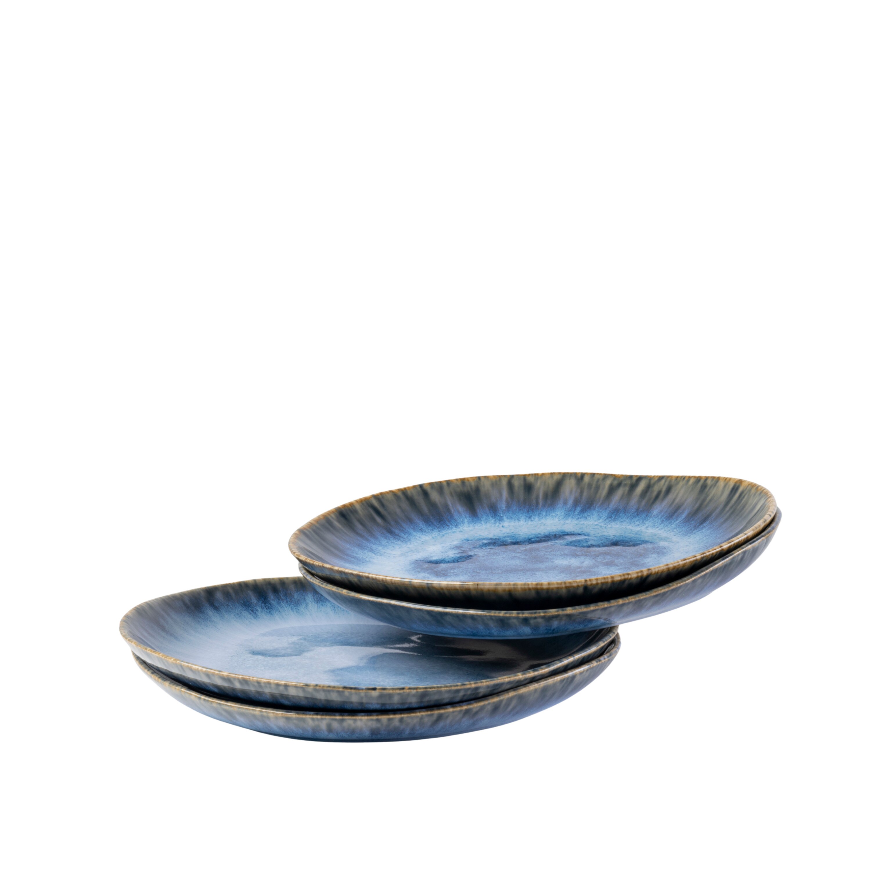 Gipfelst&uuml;ck Dessertteller-Set, Steinzeug Wilde Schlucht Blau - Bild 1