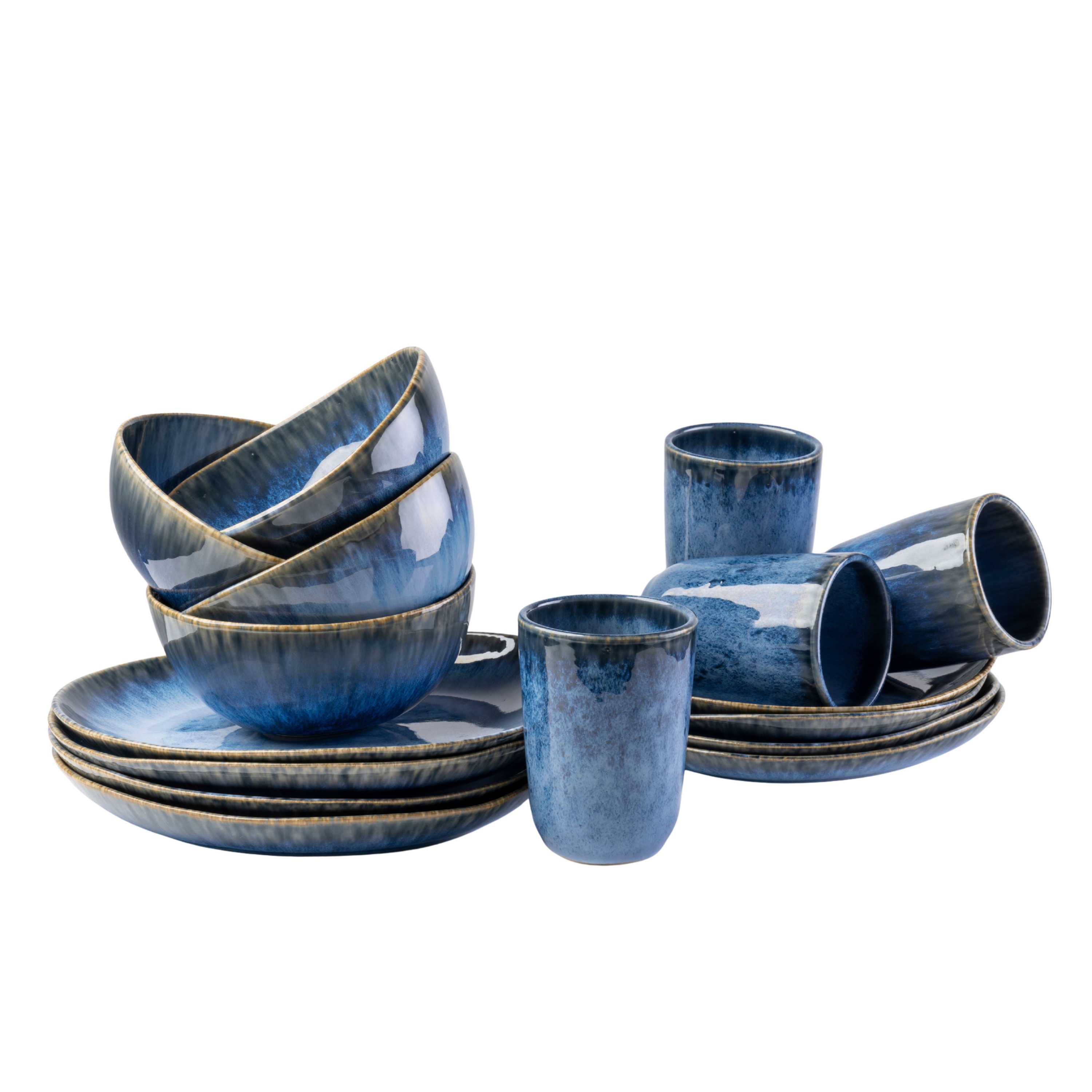 Gipfelst&uuml;ck Geschirr-Set, Steinzeug Wilde Schlucht Blau - Bild 1