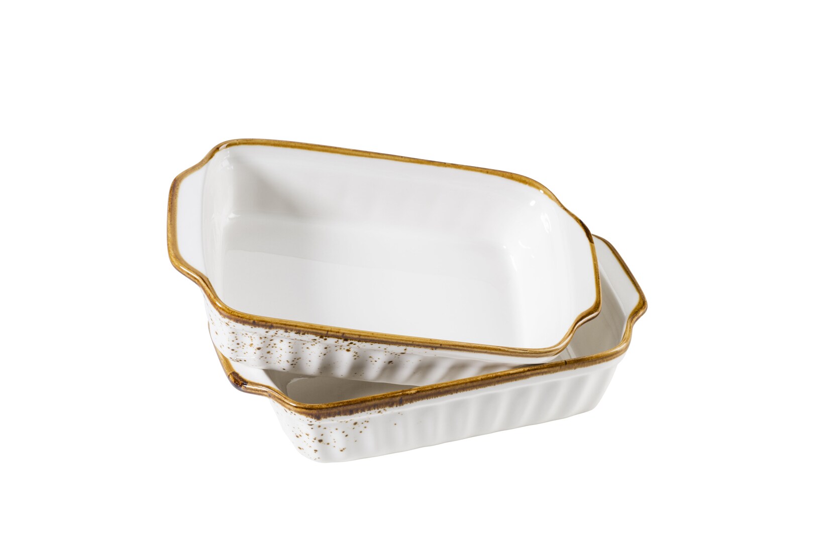 Mäser Auflaufform-Set, Porzellan Pintar Beige / Braun
