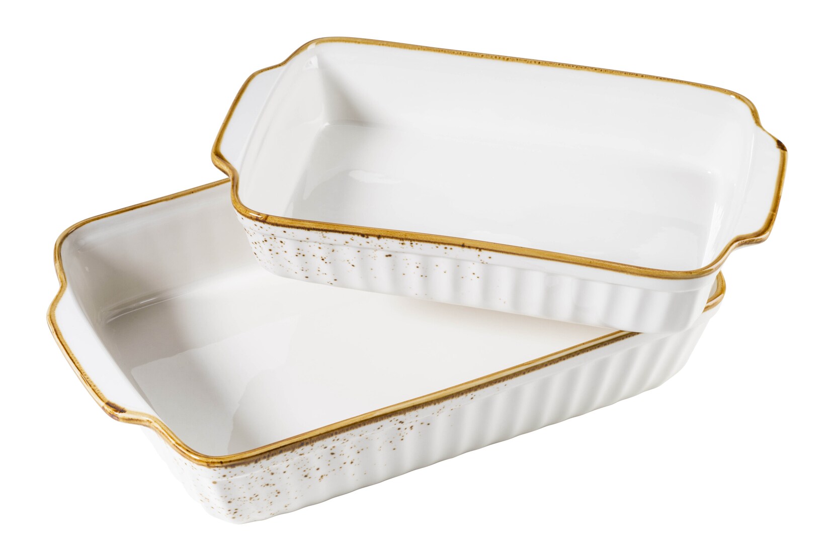Mäser Auflaufform-Set, Porzellan Pintar Beige / Braun