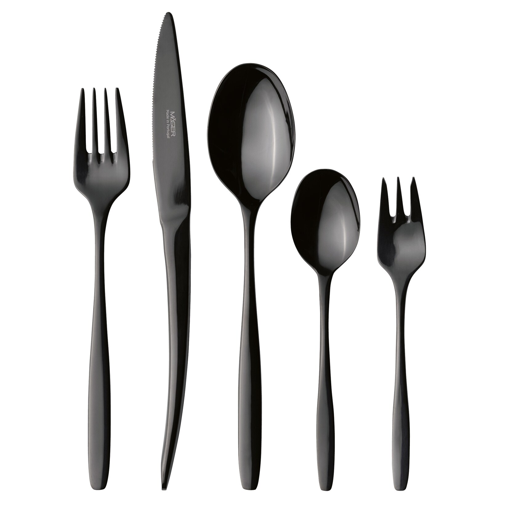Mäser Besteck-Set, Edelstahl Nigran Schwarz