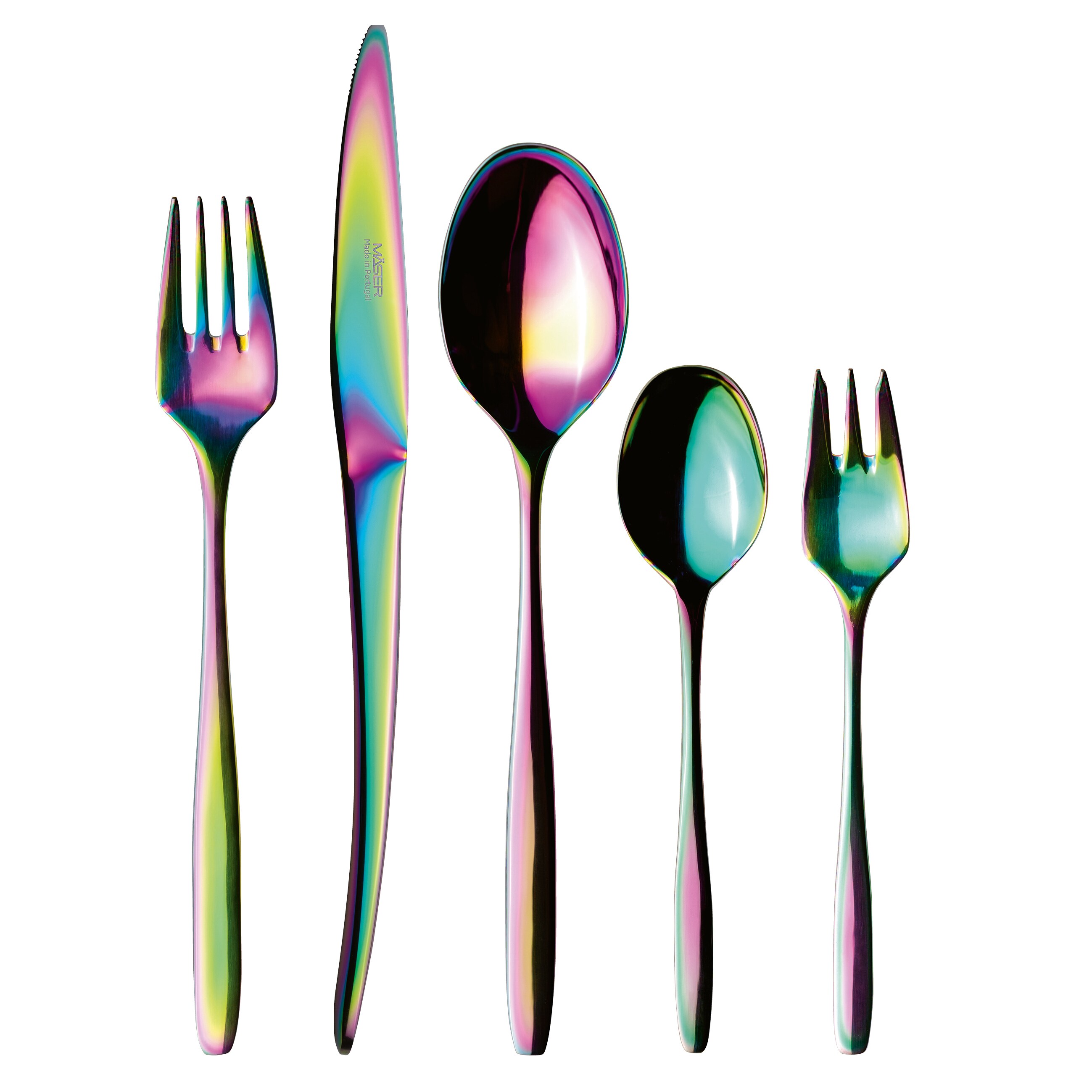 M&auml;ser Besteck-Set, Edelstahl Nigran Mehrfarbig - Bild 1