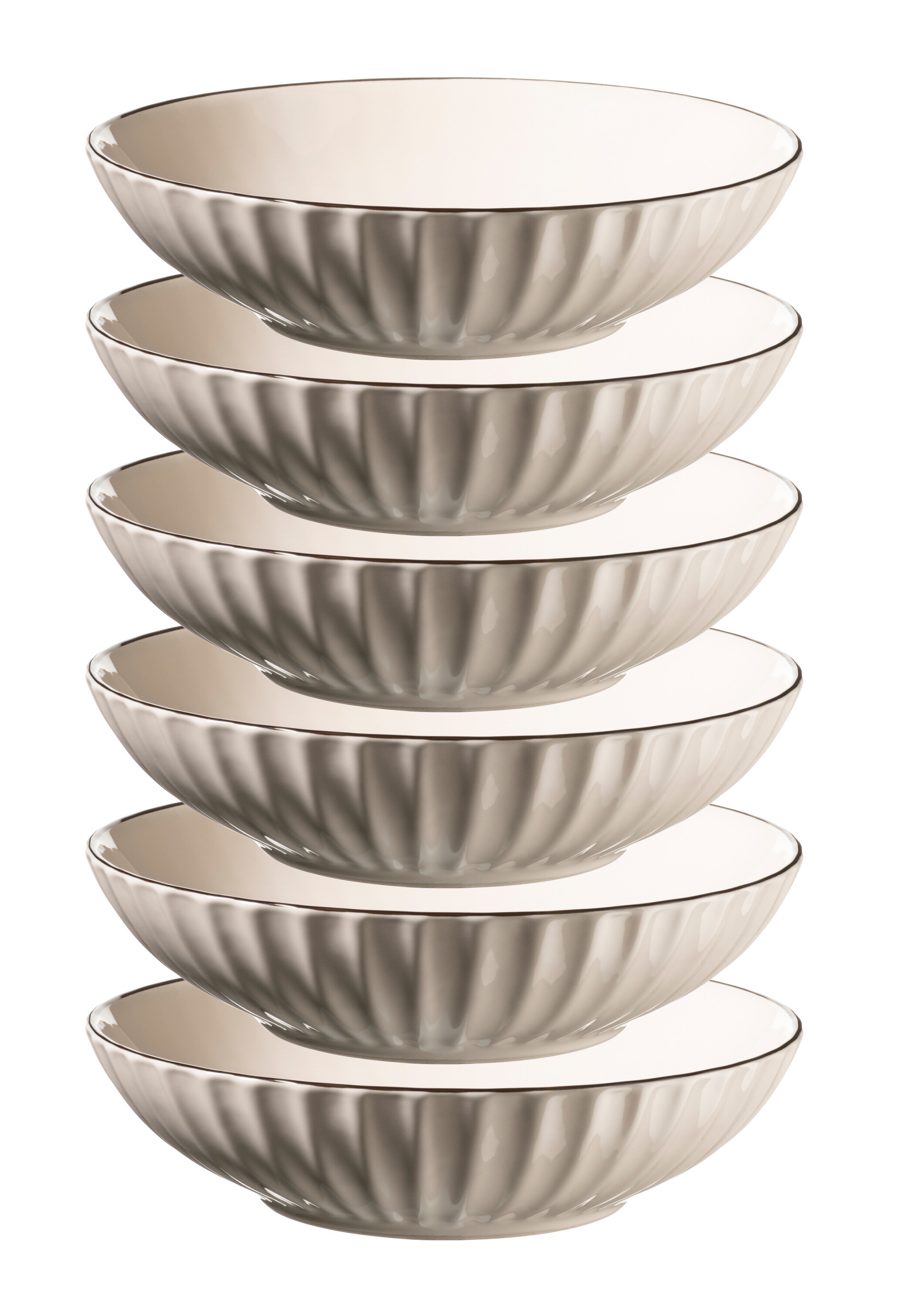 M&auml;ser Suppenteller-Set, Steinzeug Osita Wei&szlig; - Bild 1