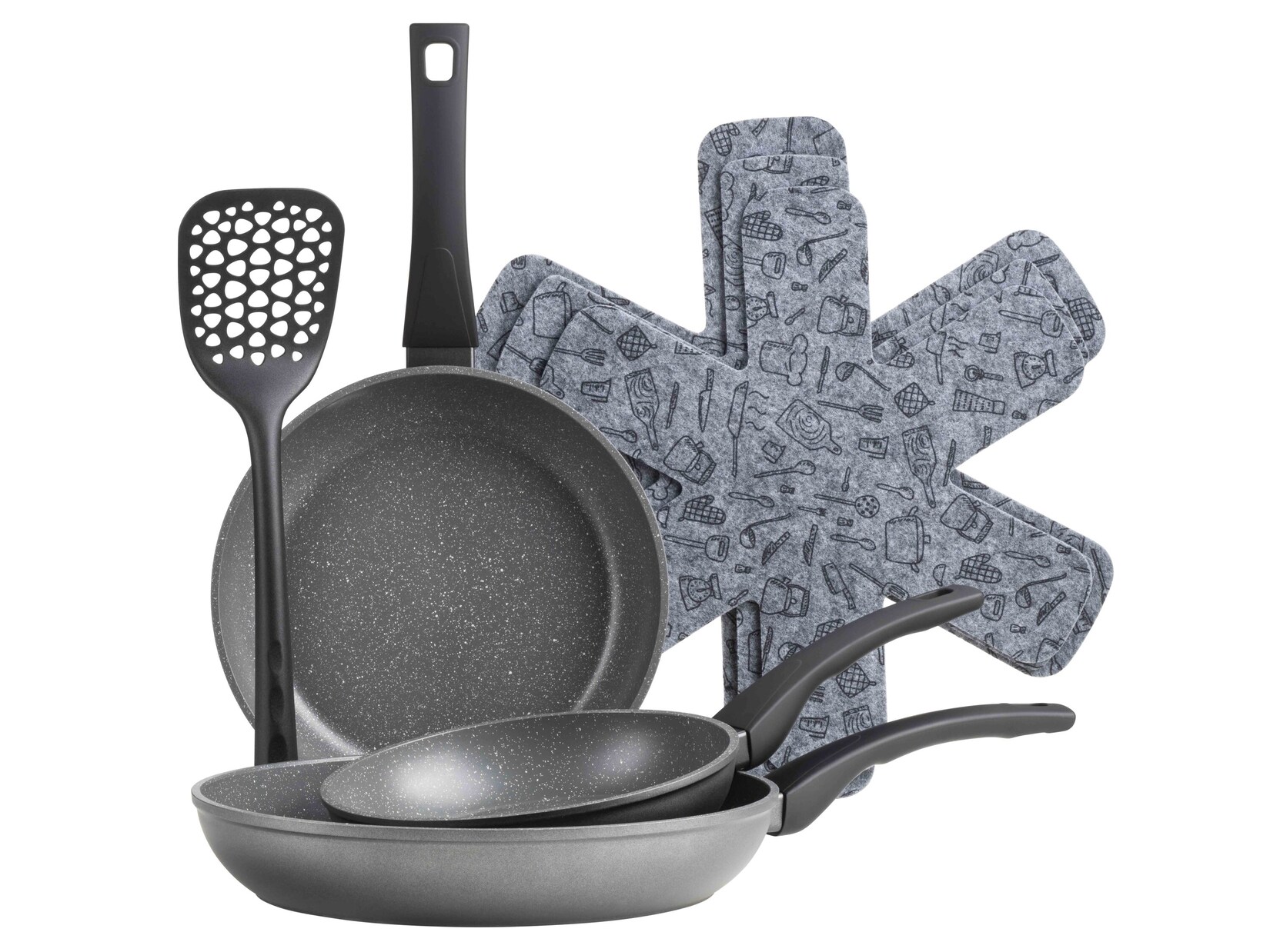 Mäser Pfannen Set, 7-tlg., Aluminium Leonis Schwarz