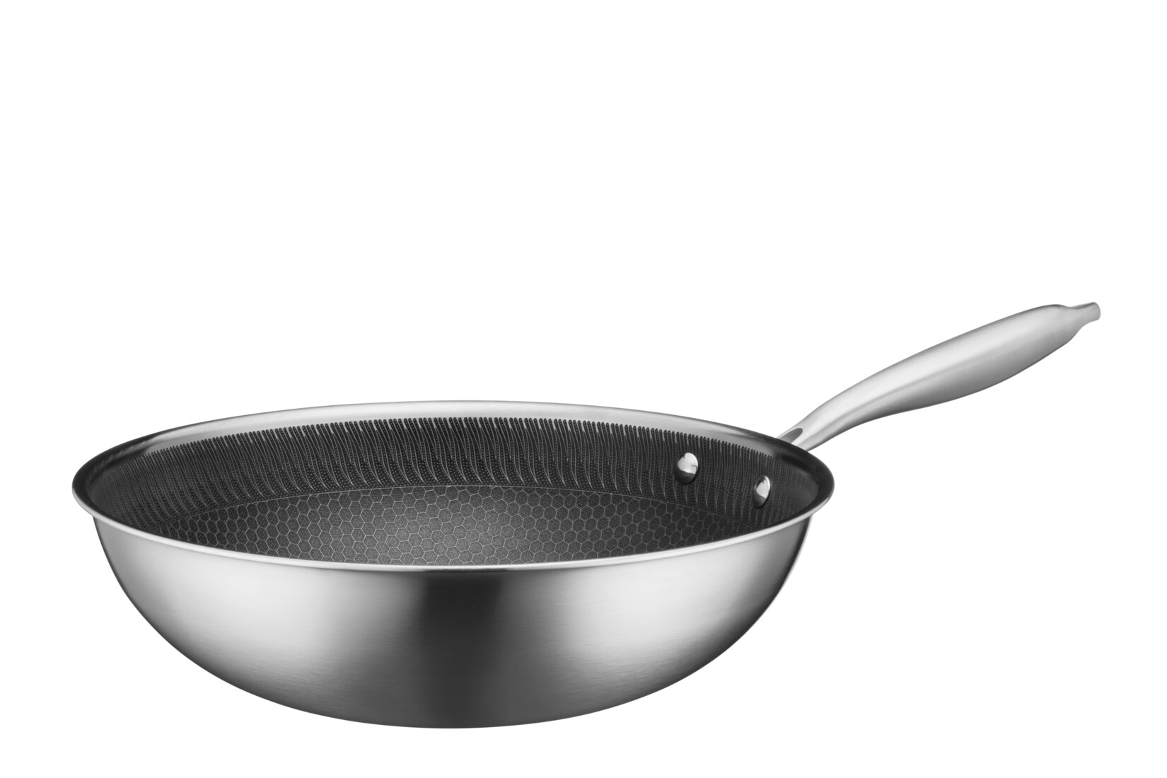 Mäser Wok 30 cm, Edelstahl Hestia Keramik Silber / Schwarz