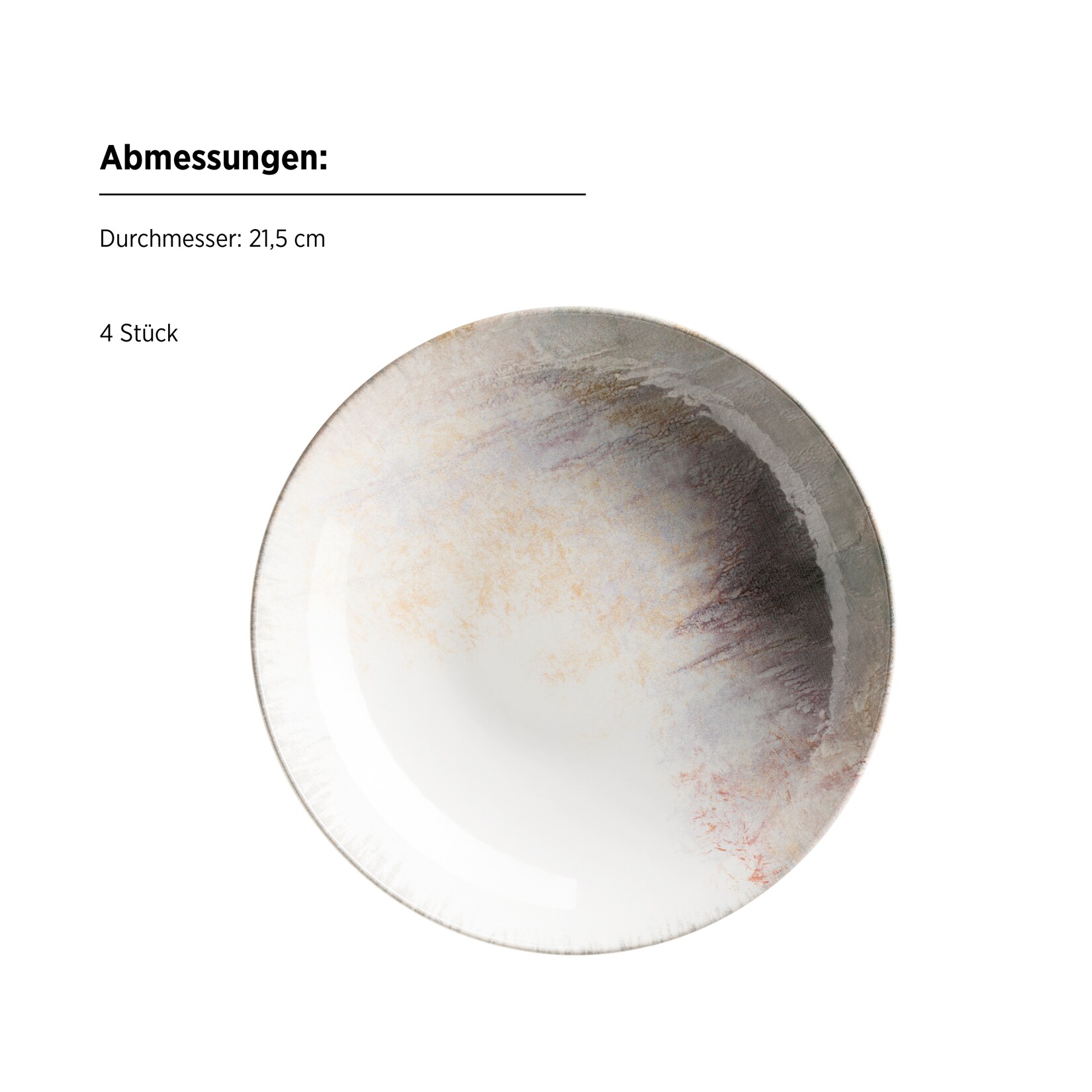 Mäser Suppenteller-Set, Steinzeug Aquarellia Weiß, Lila