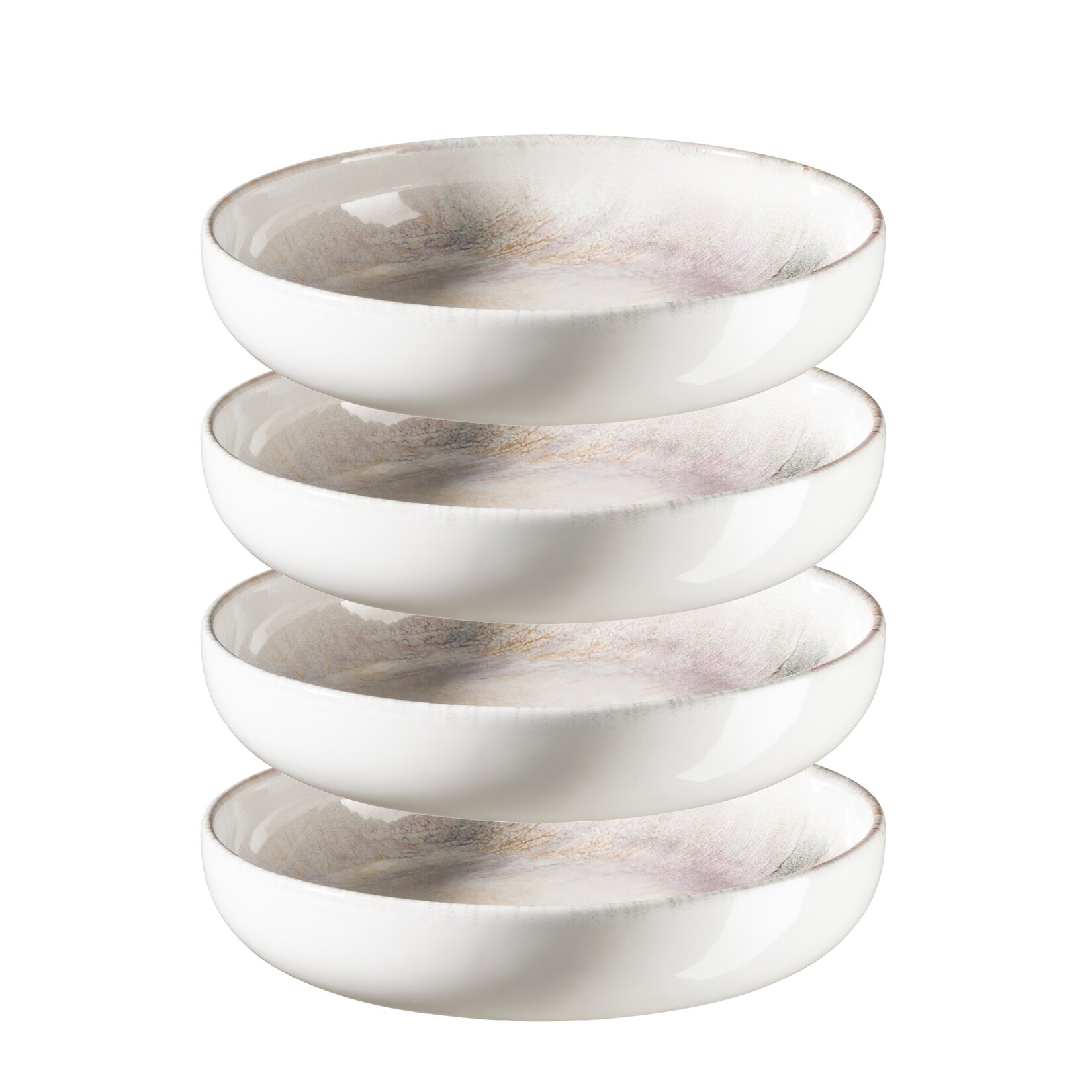 Mäser Suppenteller-Set, Steinzeug Aquarellia Weiß, Lila