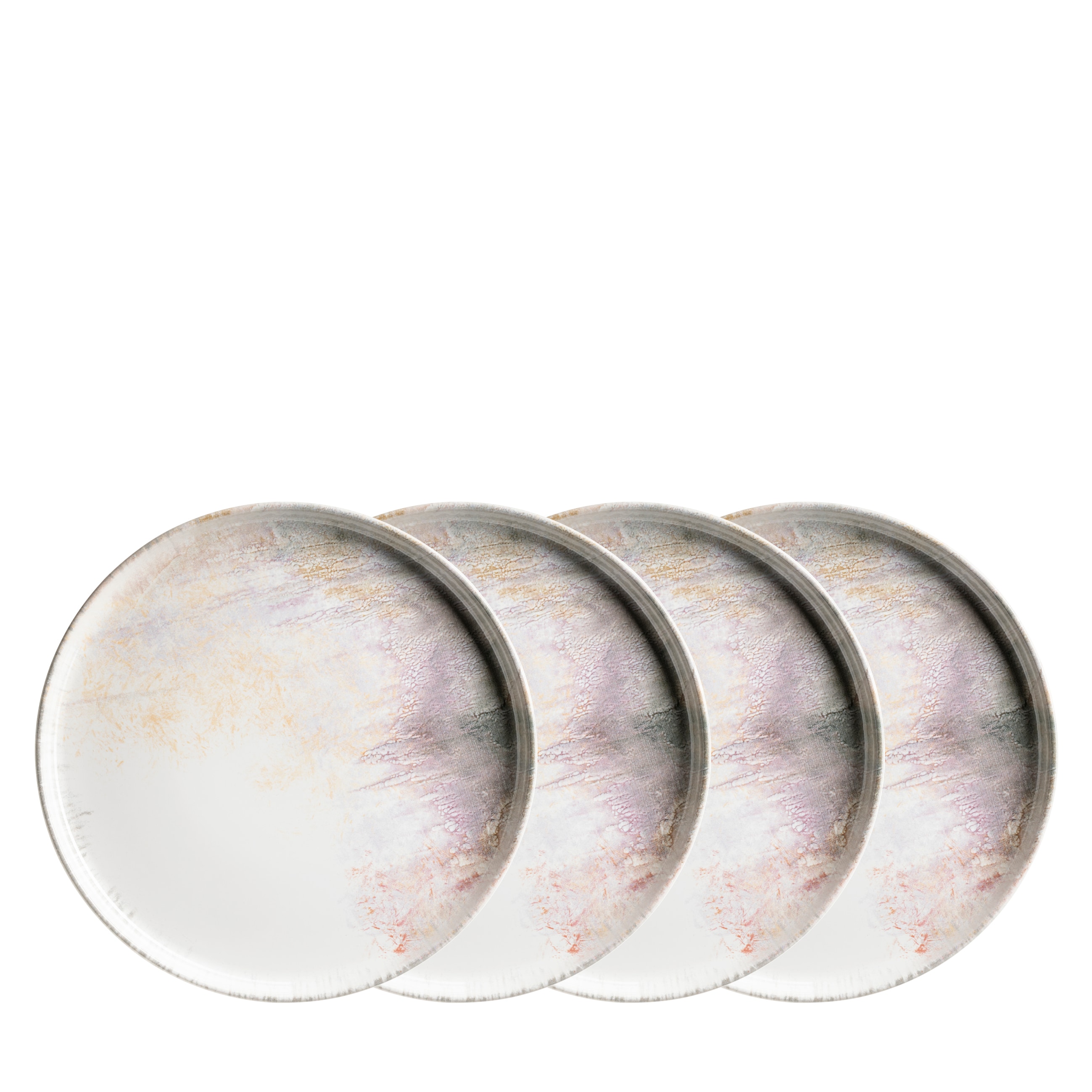 M&auml;ser Dessertteller-Set, Steinzeug Aquarellia Wei&szlig;, Lila - Bild 1