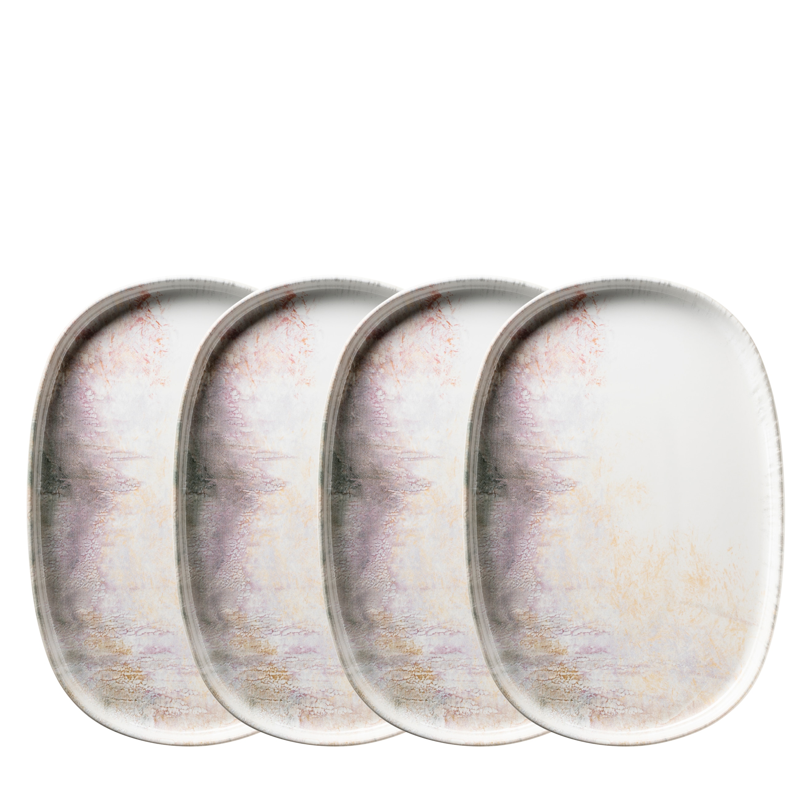 M&auml;ser Servierplatten-Set, Steinzeug Aquarellia Wei&szlig;, Lila - Bild 1