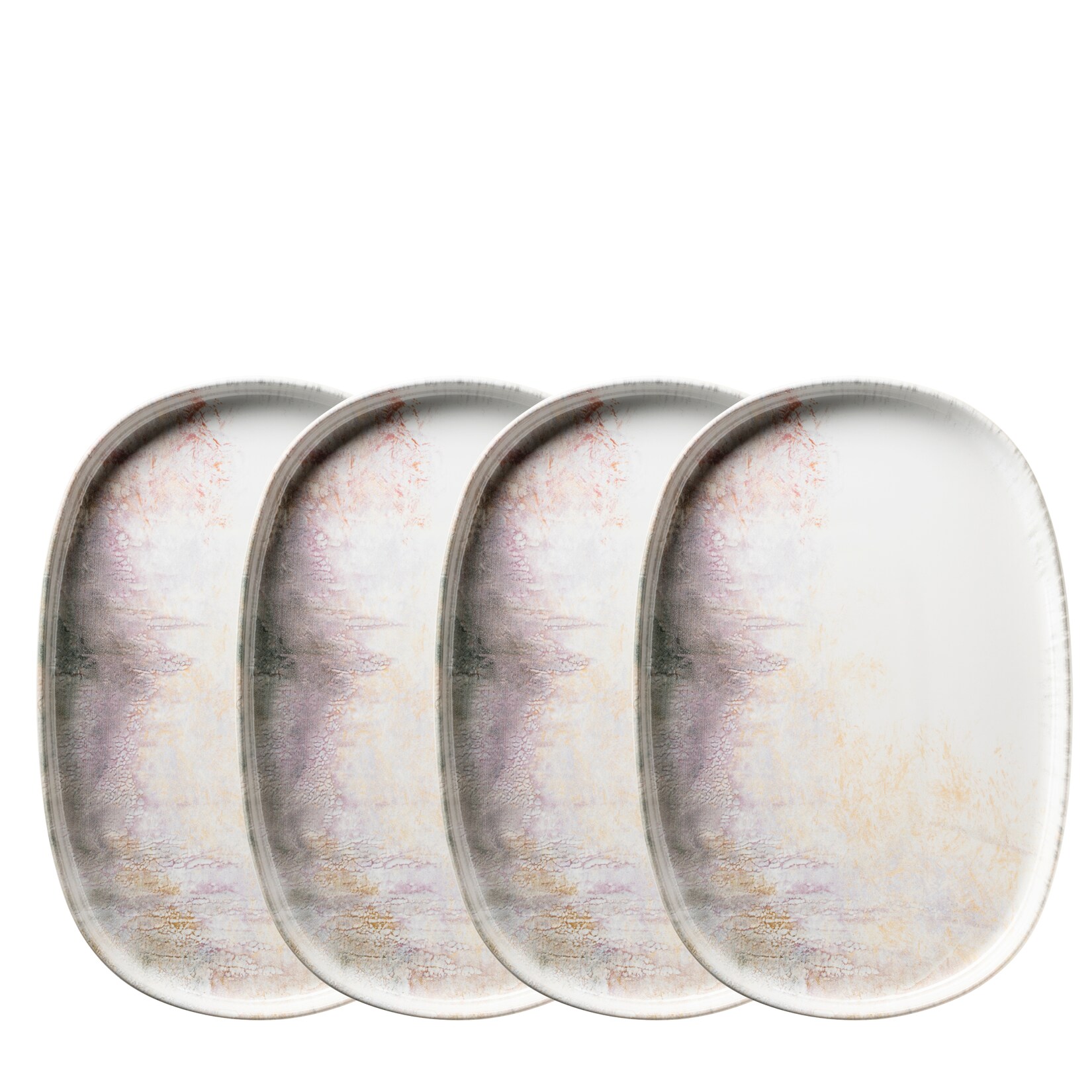 Mäser Servierplatten-Set, Steinzeug Aquarellia Weiß, Lila