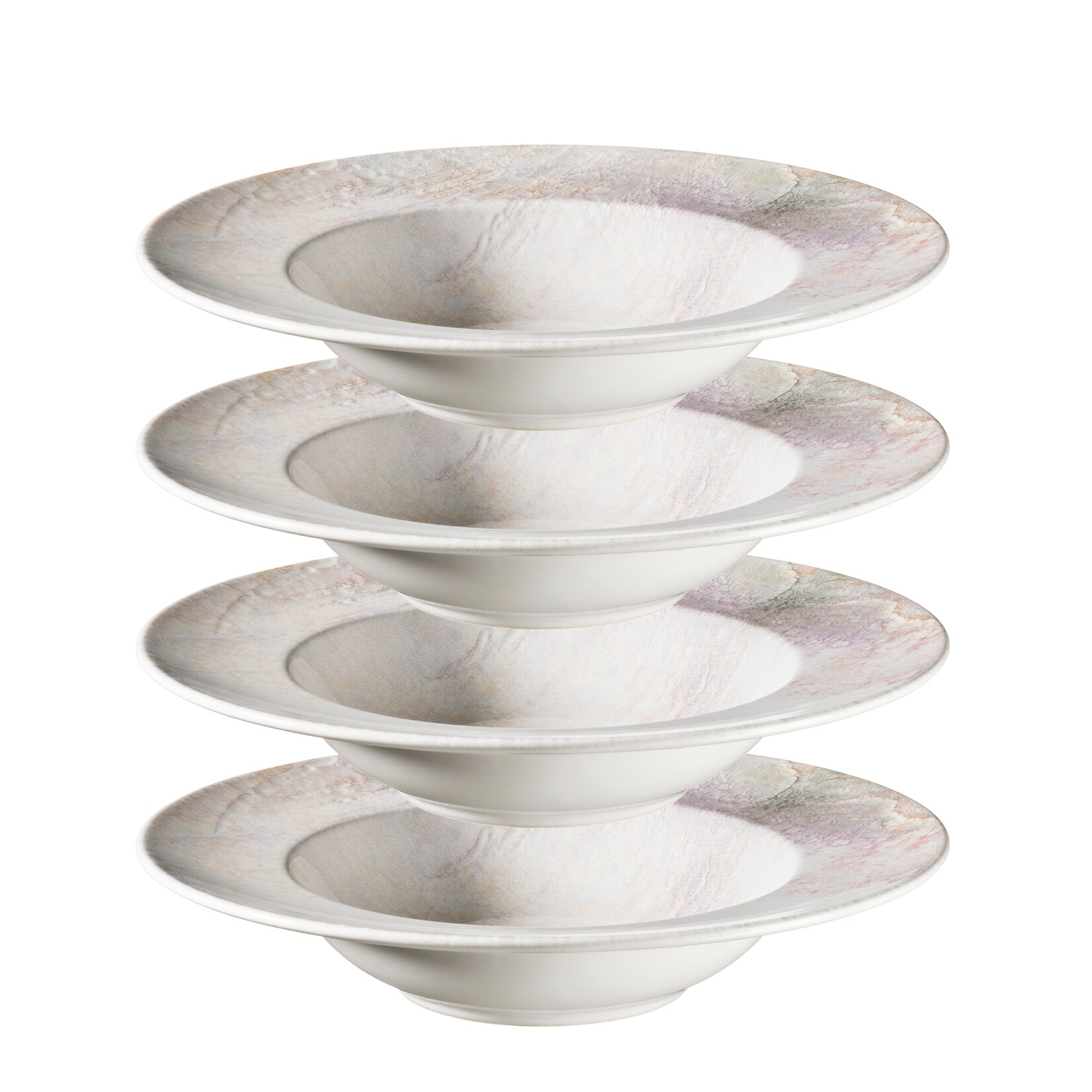 Mäser Pastateller-Set, Steinzeug Aquarellia Weiß, Lila