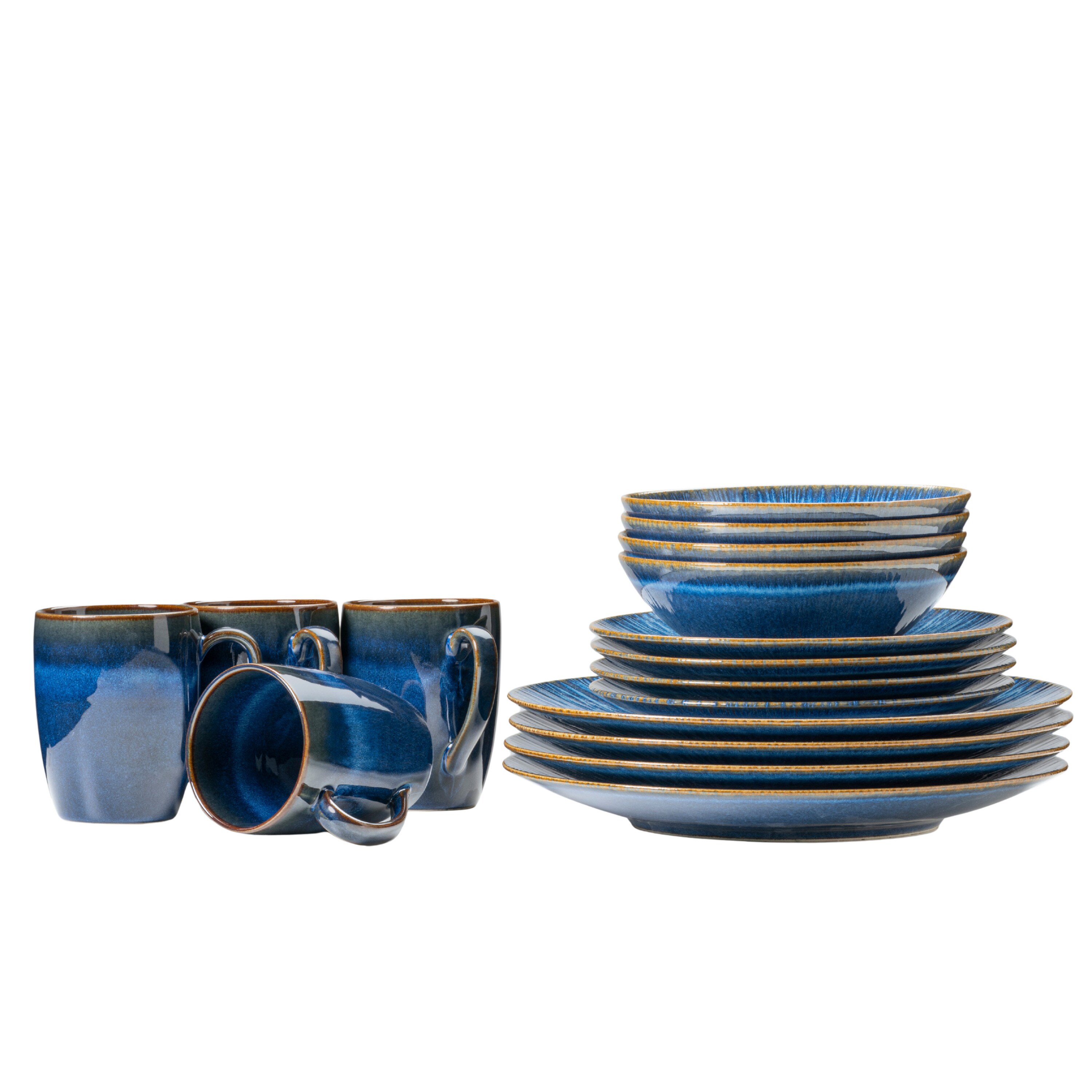 Gipfelst&uuml;ck Kombiservice, Steinzeug Eisfall Blau - Bild 1