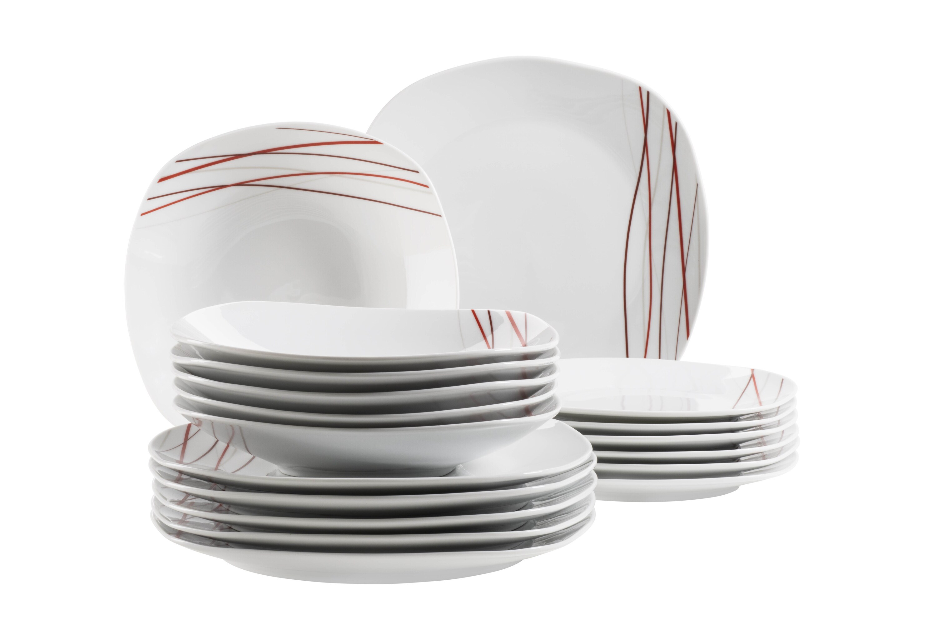 M&auml;ser Tellerset, Porzellan Sencilla Wei&szlig; - Bild 1