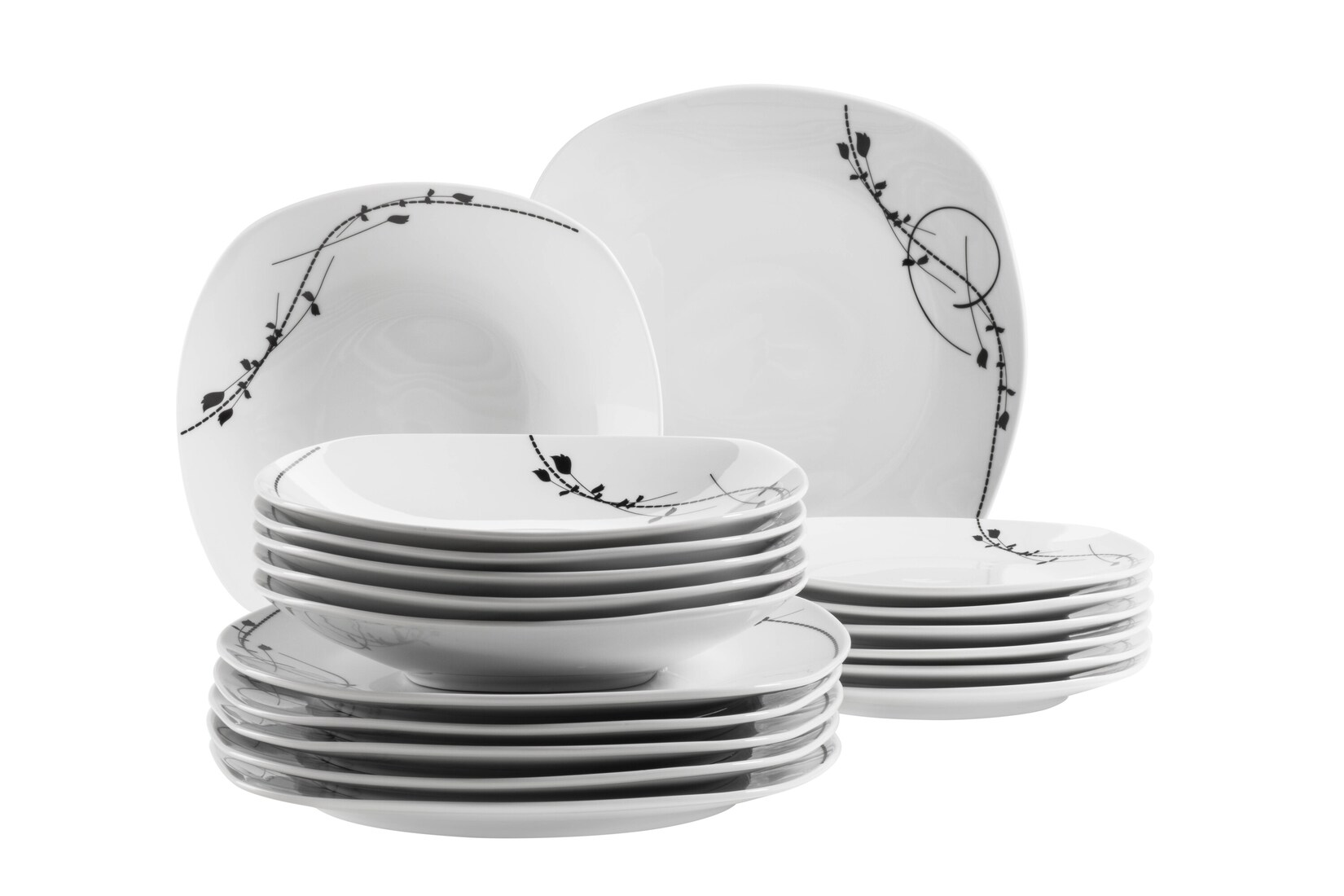 Mäser Tellerset, Porzellan Londra Weiß | 09001794975216