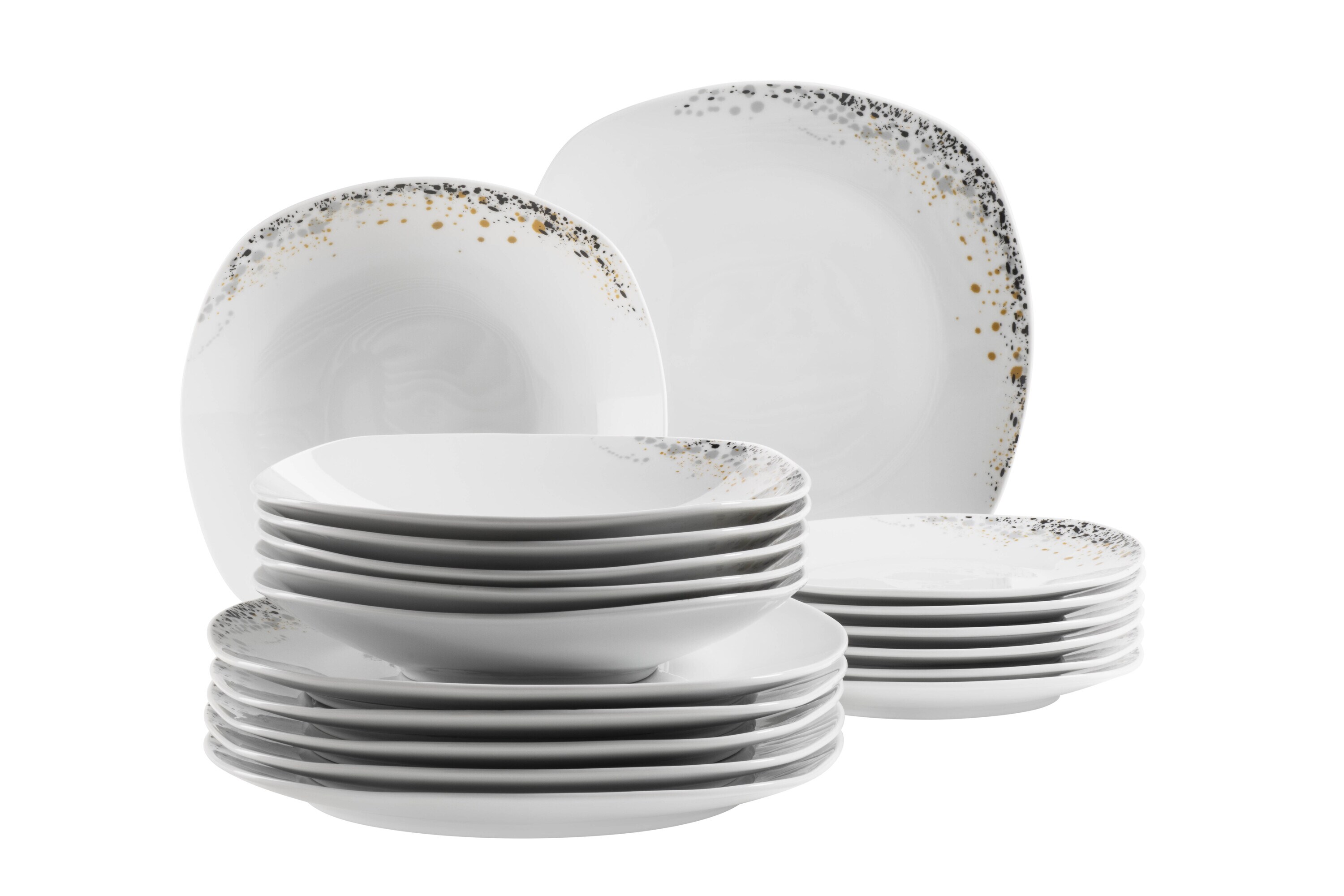 M&auml;ser Tellerset, Porzellan Space Dust Wei&szlig; - Bild 1
