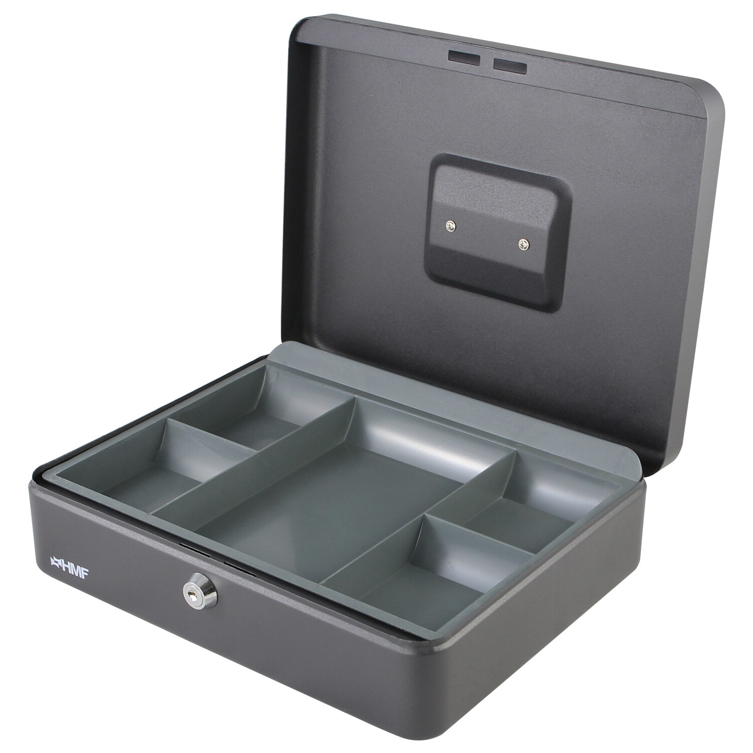 HMF Geldkassette abschlie&szlig;bar mit M&uuml;nzeinsatz, 30 x 24 x 9 cm, Schwarz - Bild 1