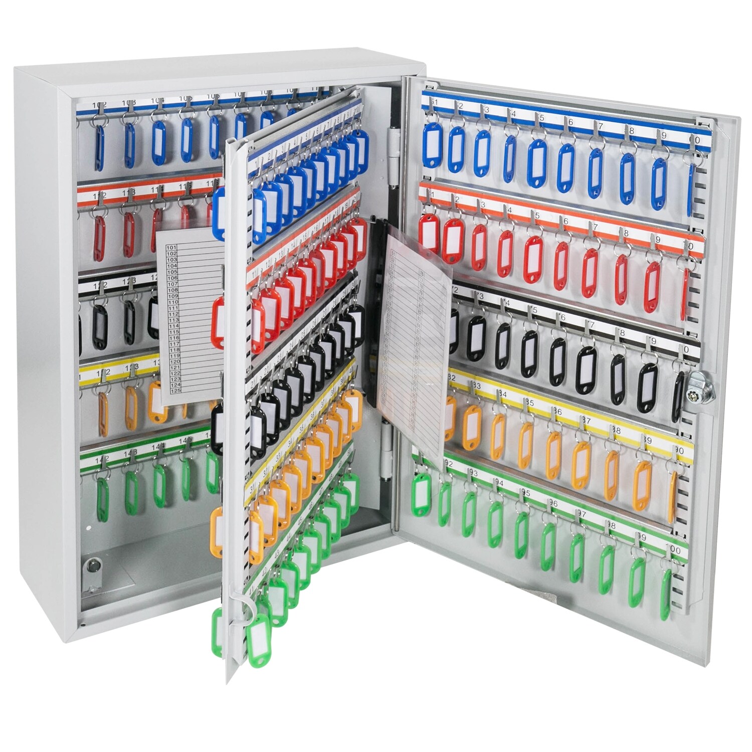 HMF 135200-07 Schl&uuml;sselschrank, 200 Haken, 55 x 38 x 14 cm, Lichtgrau - Bild 1