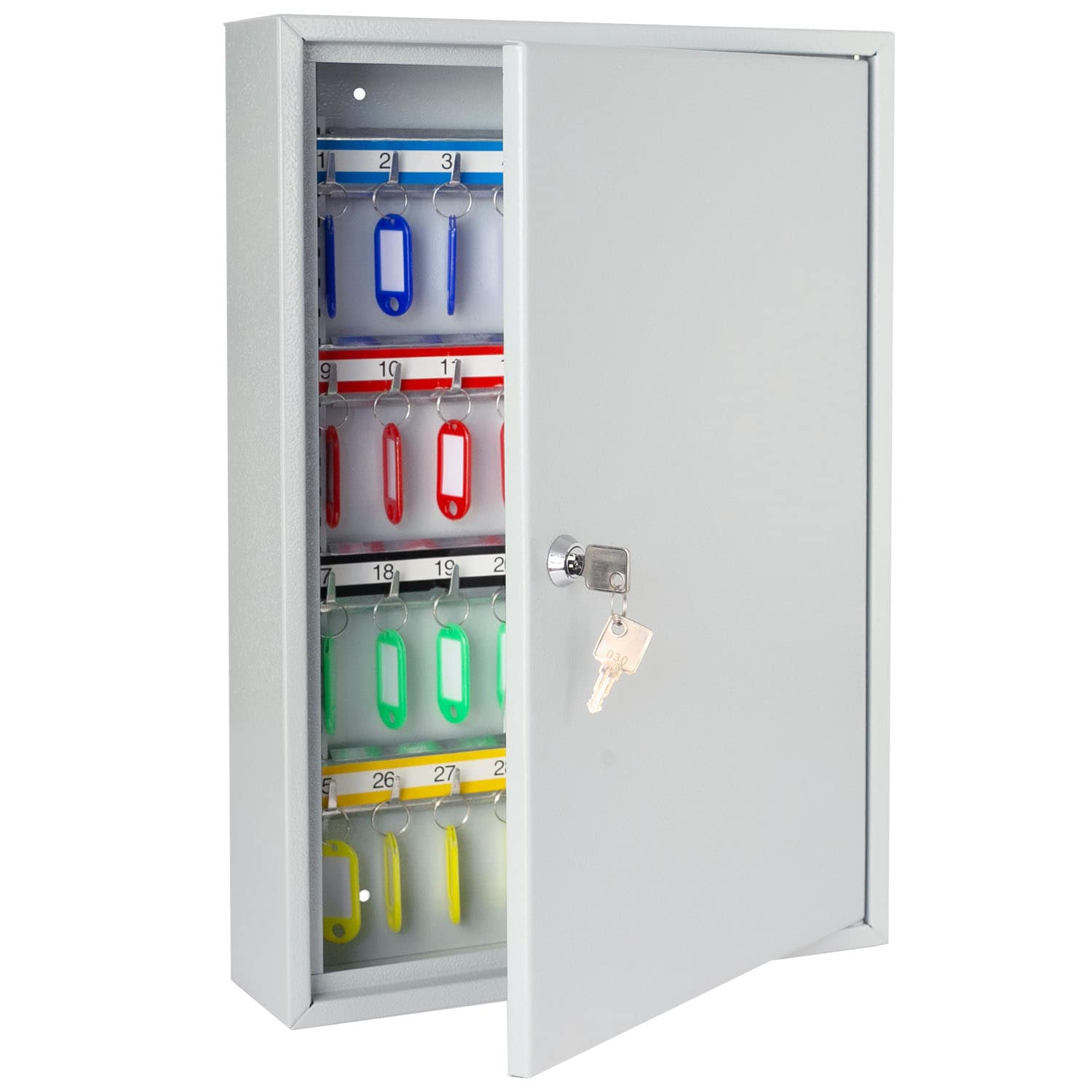 HMF 13564-07 Schl&uuml;sselschrank, 64 Haken, 45 x 30 x 8 cm, Lichtgrau - Bild 1