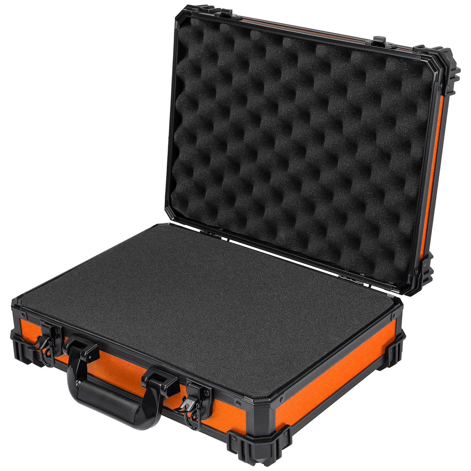 HMF 15502-18 Transportkoffer mit Rasterschaumstoff, Universalkoffer, 39 x 29 x 12 cm, Orange | 04010537155247