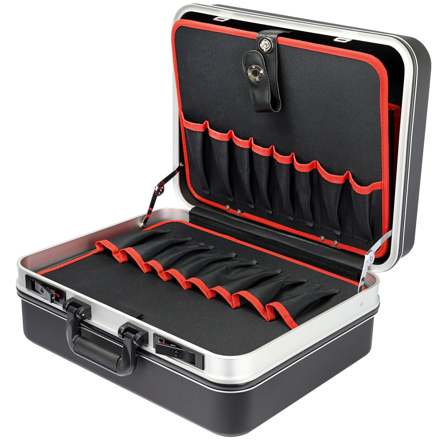 HMF 15601-02 Werkzeugkoffer leer, Werkzeugkiste gro&szlig; aus ABS-Kunststoff, 47 x 40 x 22 cm - Bild 1