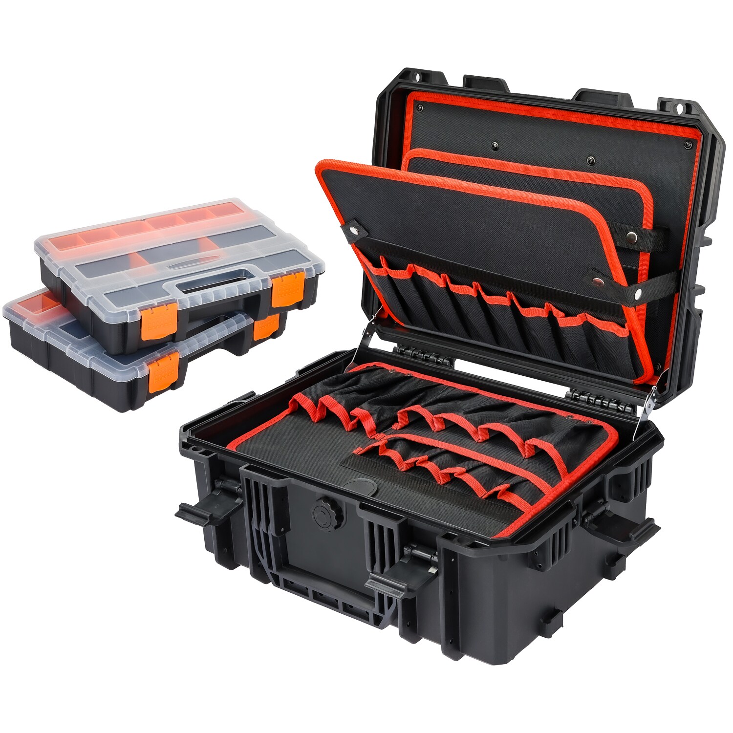 HMF 15603-02 Outdoor Werkzeugkoffer leer, Werkzeugkasten groß, 46,5 x 36 x 20,5 cm | 04010537156329