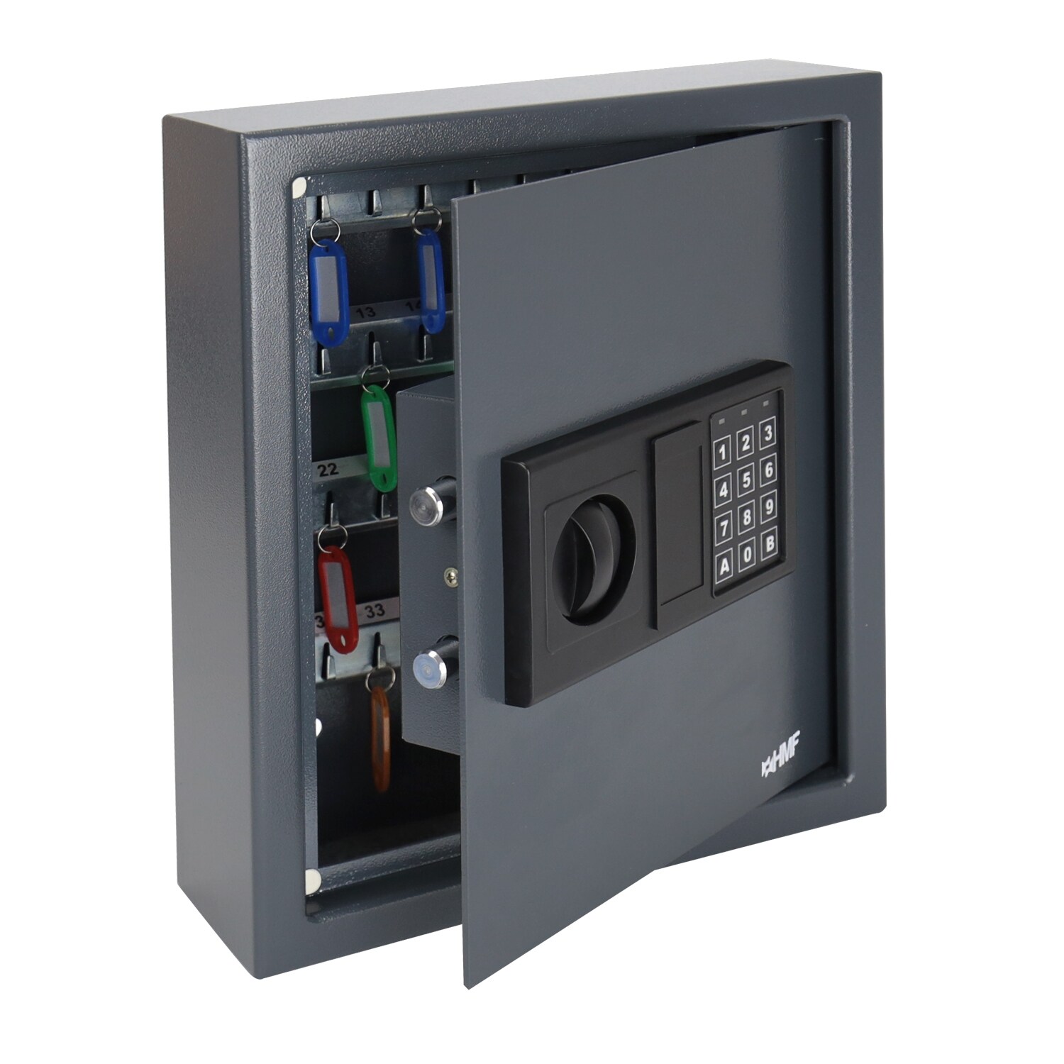HMF 2048-11 Schlüsseltresor mit Zahlenschloss, 48 Haken, 36 x 30 x 10 cm, Anthrazit | 04010537248116