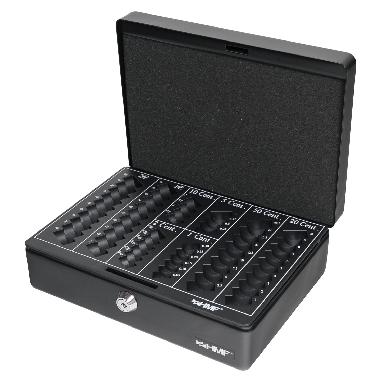 HMF Geldkassette mit M&uuml;nzz&auml;hlbrett, 25 x 18 x 9 cm, Schwarz - Bild 1