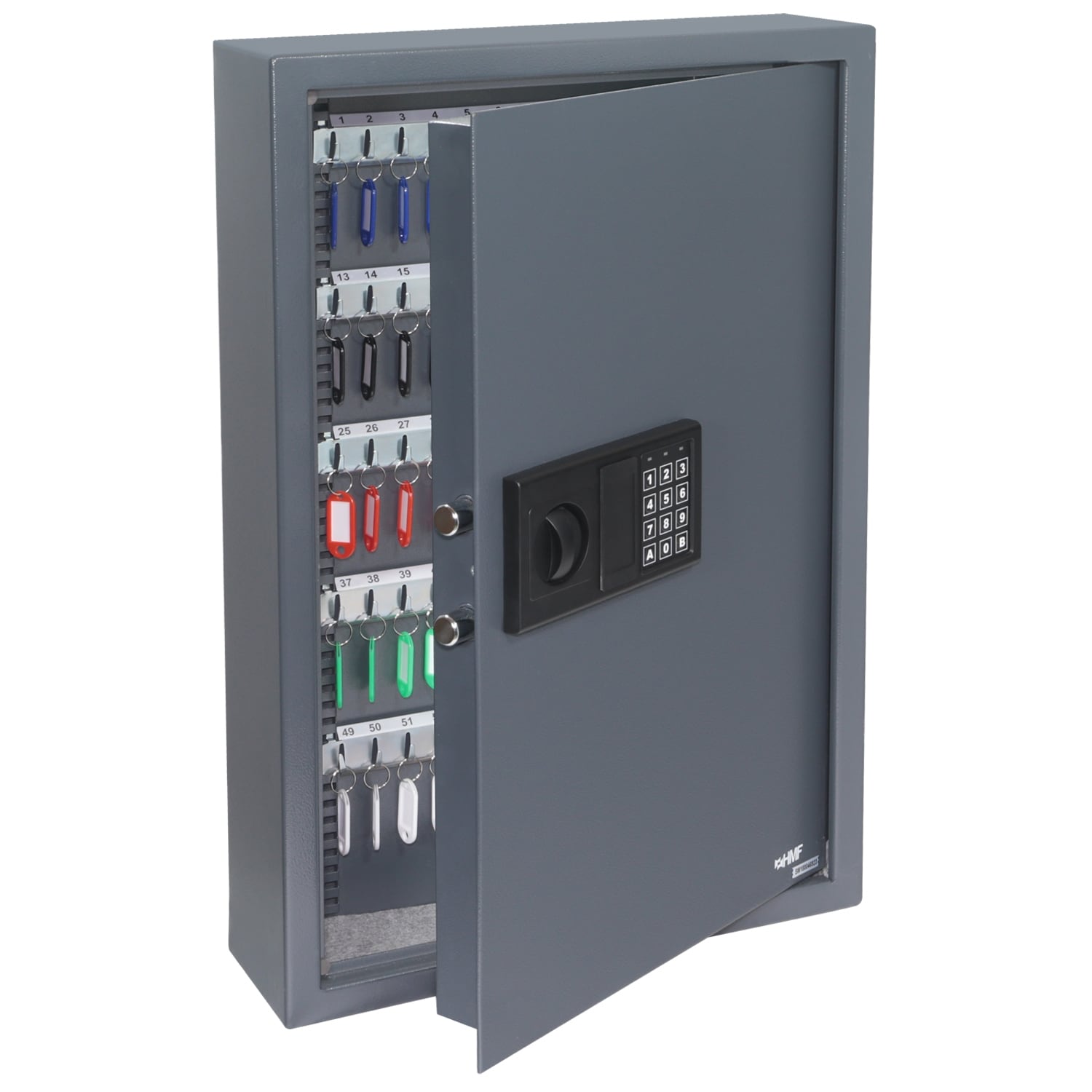 HMF Schl&uuml;sseltresor mit Zahlenschloss, 108 Haken, 66,5 x 43 x 13 cm, Anthrazit - Bild 1