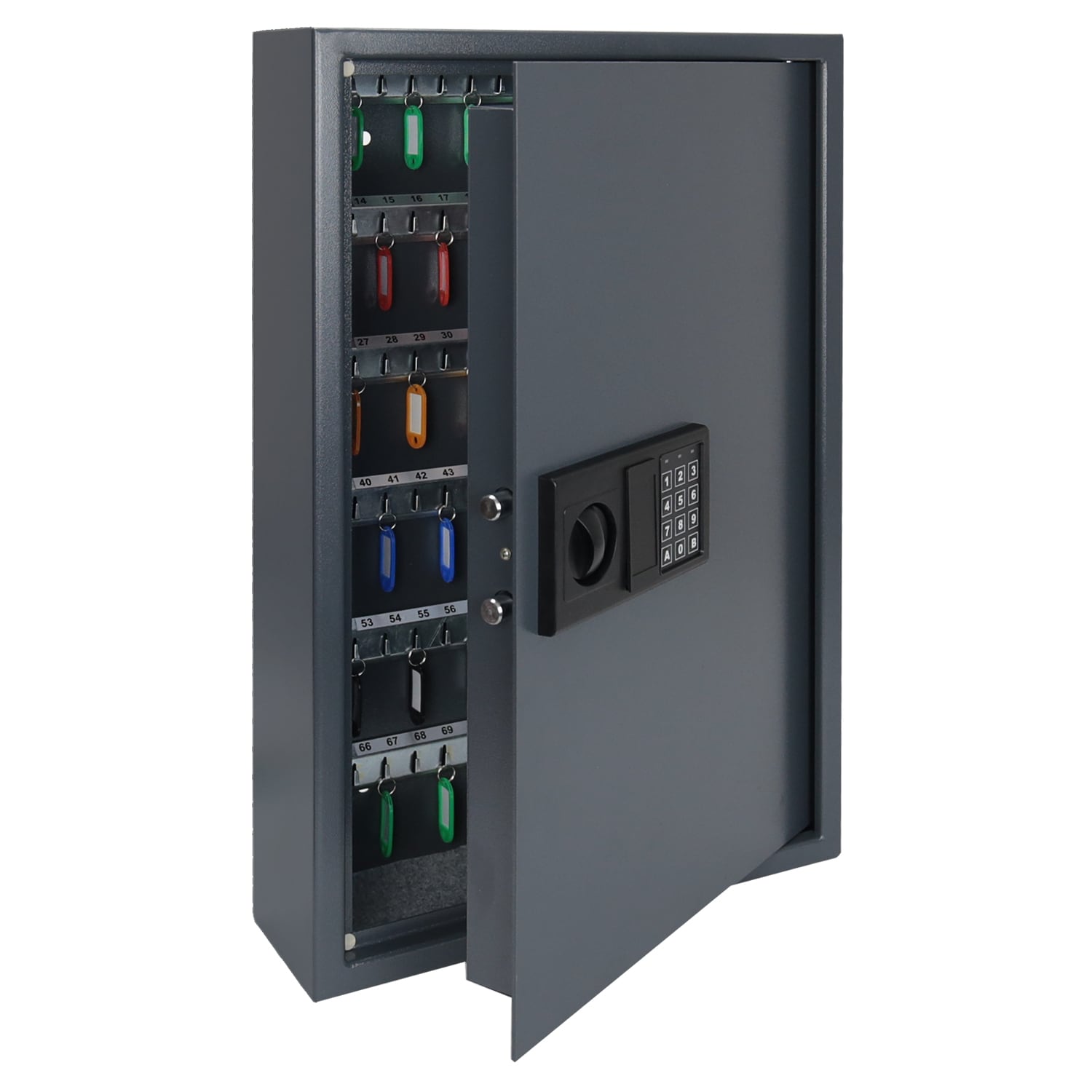 HMF Schl&uuml;sseltresor mit Zahlenschloss, 132 Haken, 66,5 x 43 x 13 cm, Anthrazit - Bild 1