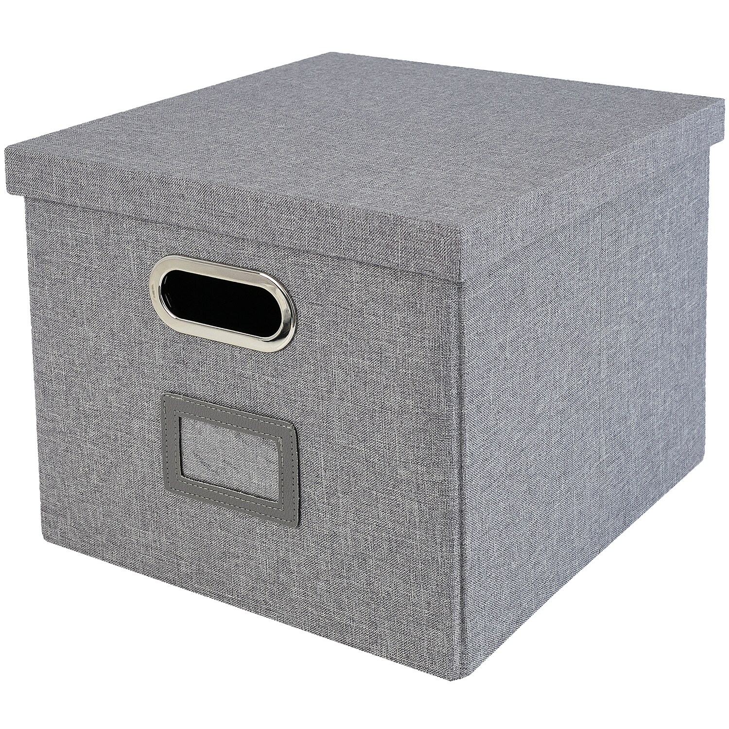 HMF 250473-02 Aufbewahrungsbox mit Deckel für DIN A4 Hängeregister, passend für Kallax, 33 x 37,5 x 28 cm | 04010537254735