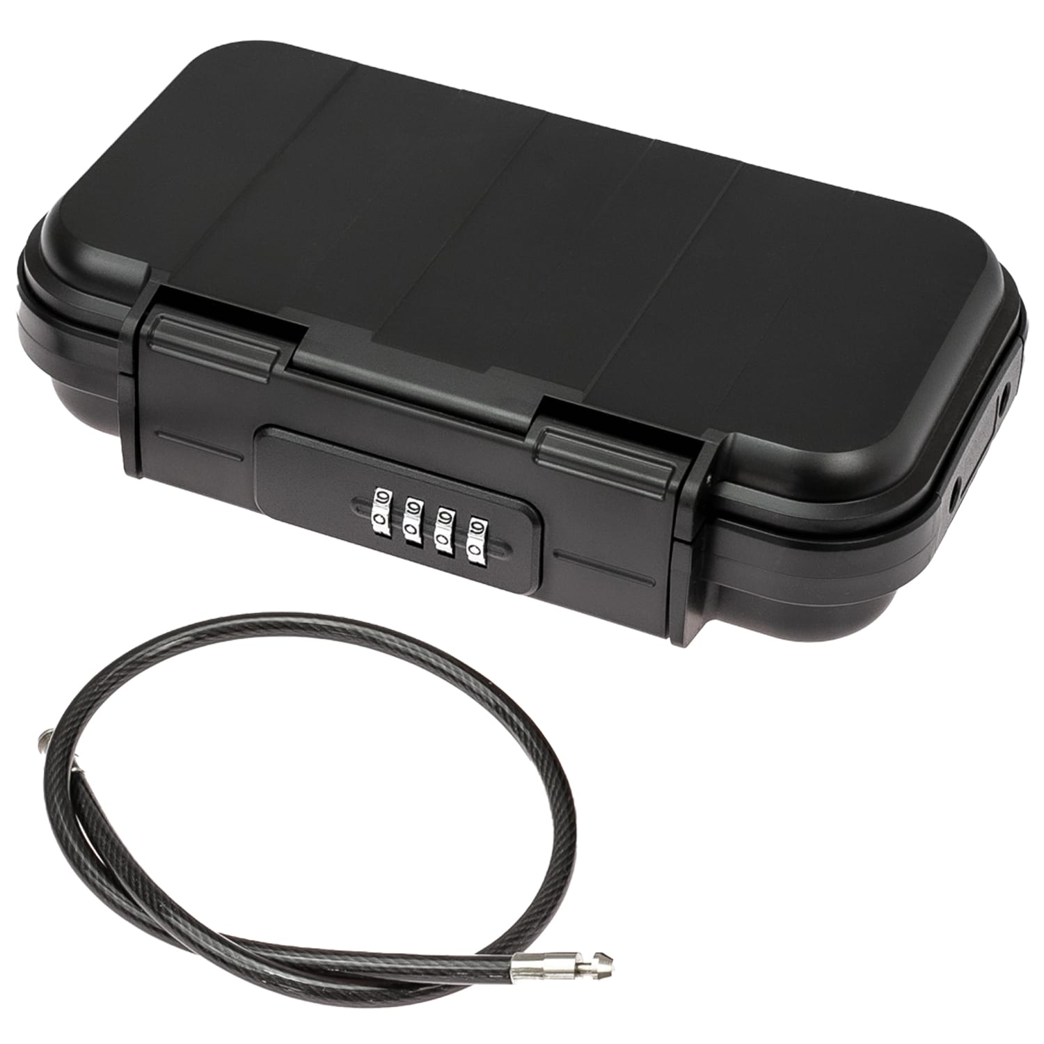 HMF 318-02 Tragbarer Safe mit Zahlenschloss, wasserdichter Mini Tresor mit Drahtseil, 23,5 x 14,5 x 5,8 cm - Bild 1