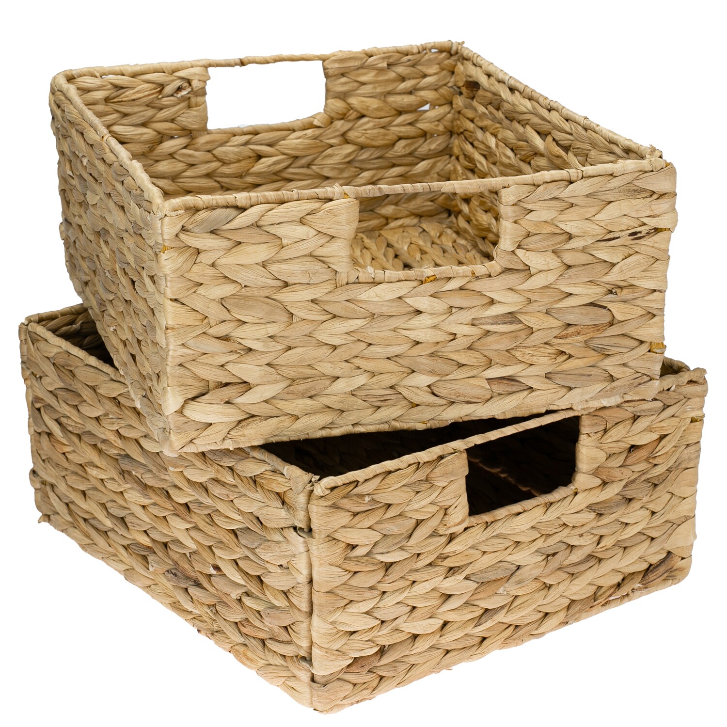 HMF Aufbewahrungskorb, Korb geflochten aus Wasserhyazinthe Seegras, passend für Kallax halbes Fach, 30x34x15cm | 04010537372323