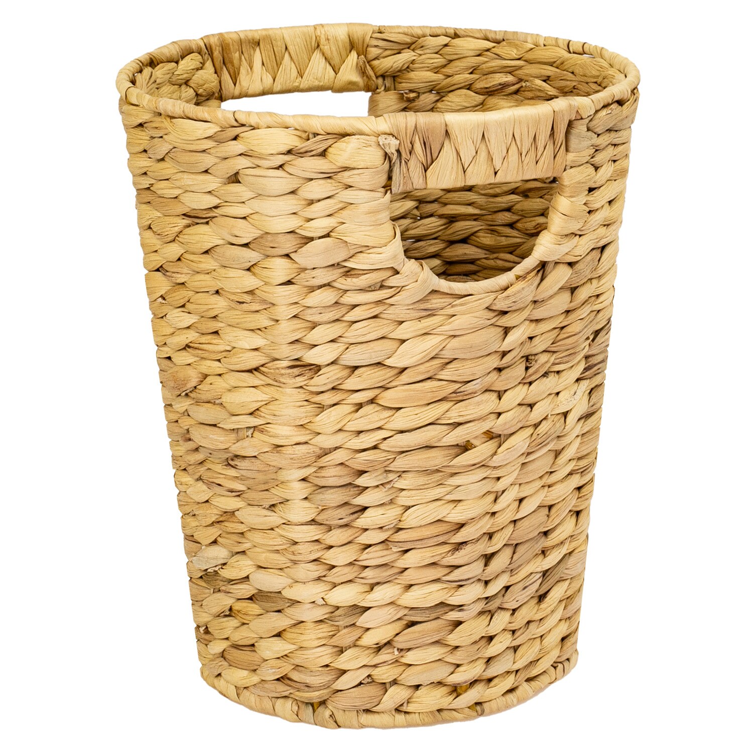 HMF Papierkorb Büro, Aufbewahrungskorb geflochten aus Wasserhyazinthe, Rund, 25 cm Durchmesser, 30 cm Höhe | 04010537372507