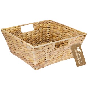 HMF 37269-30CM Geschenkkorb leer, Aufbewahrungskorb geflochten aus Wasserhyazinthe | 30 x 30 x 12 cm - Bild 1