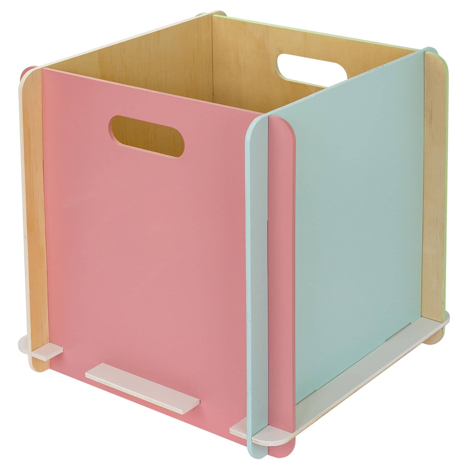 HMF Aufbewahrungsbox  3740 aus Holz zum Zusammenstecken 32cm oder 25cm in Wei&szlig; oder Mehrfarbig - Bild 1