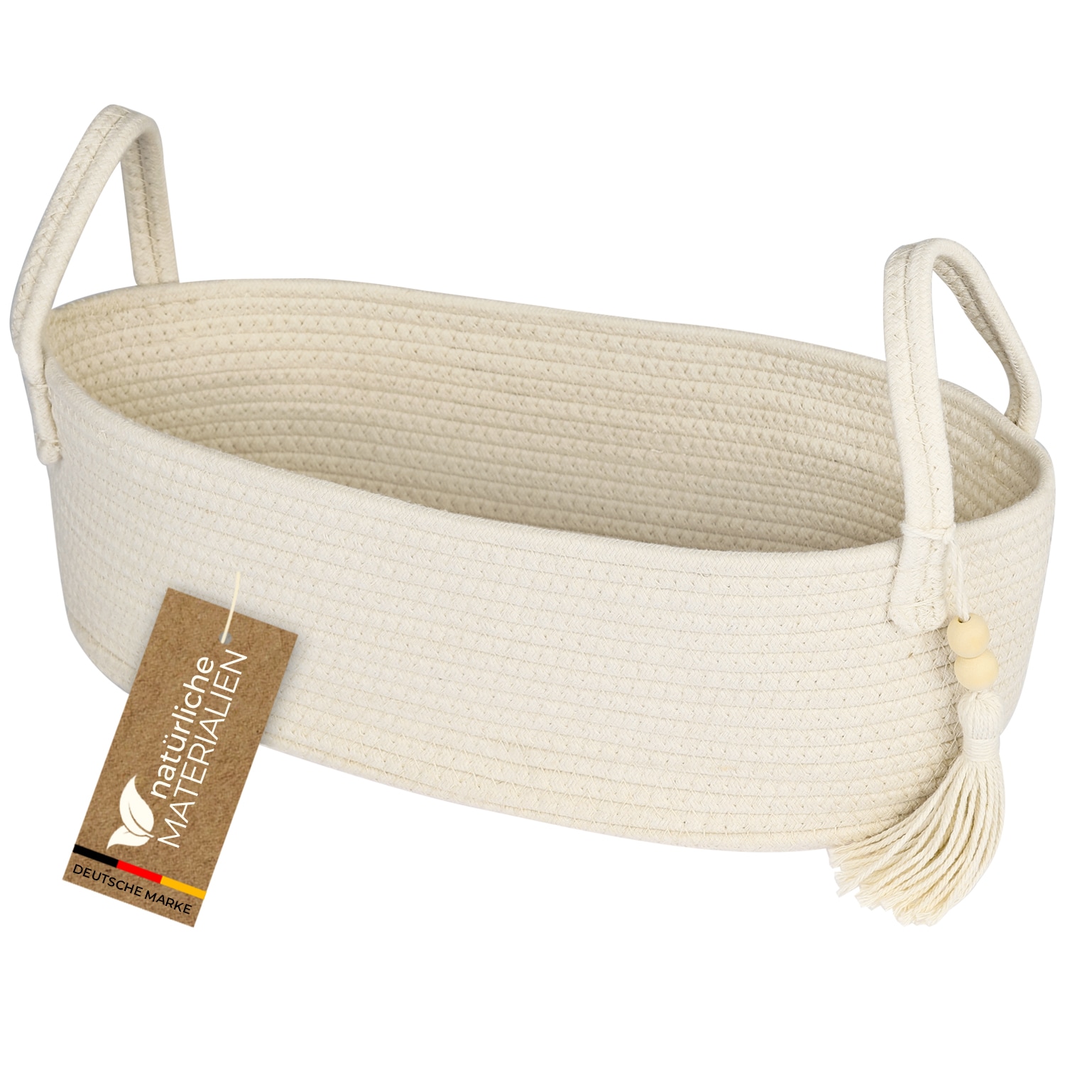 HMF Aufbewahrungskorb Badezimmer, Korb f&uuml;r Toilettenpapier aus Baumwolle, 38,5 x 15,5 x 14 cm - Bild 1