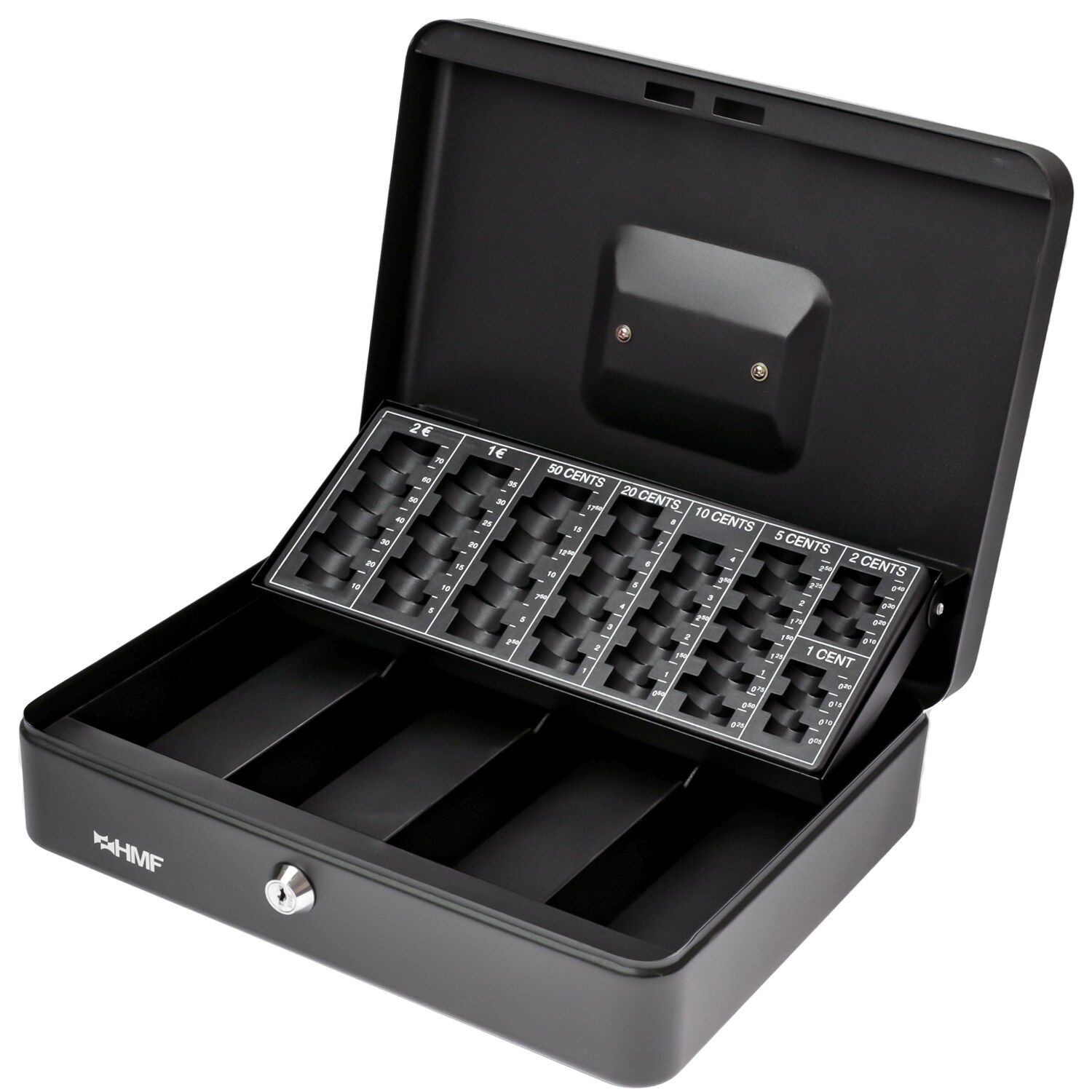 HMF 4215-02 Geldkassette mit M&uuml;nzz&auml;hlbrett, 30,5 x 24 x 8,5 cm, Schwarz - Bild 1