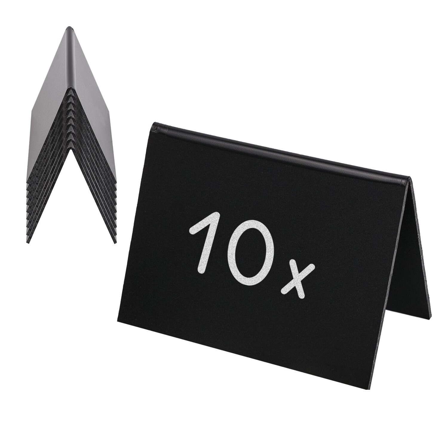 HMF 46413 Tischaufsteller Kreidetafel, 10 St&uuml;ck, A-Aufsteller, 10 x 7 cm, Schwarz - Bild 1