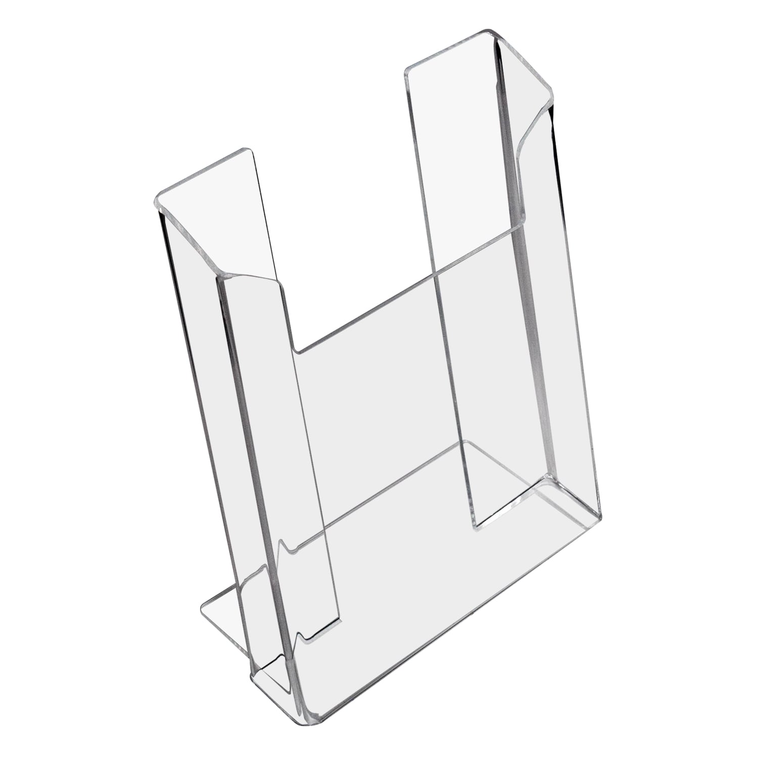HMF 46961 Acryl Prospekthalter, DIN A5 Hochformat, 16 x 19,5 x 9 cm, Glasklar - Bild 1