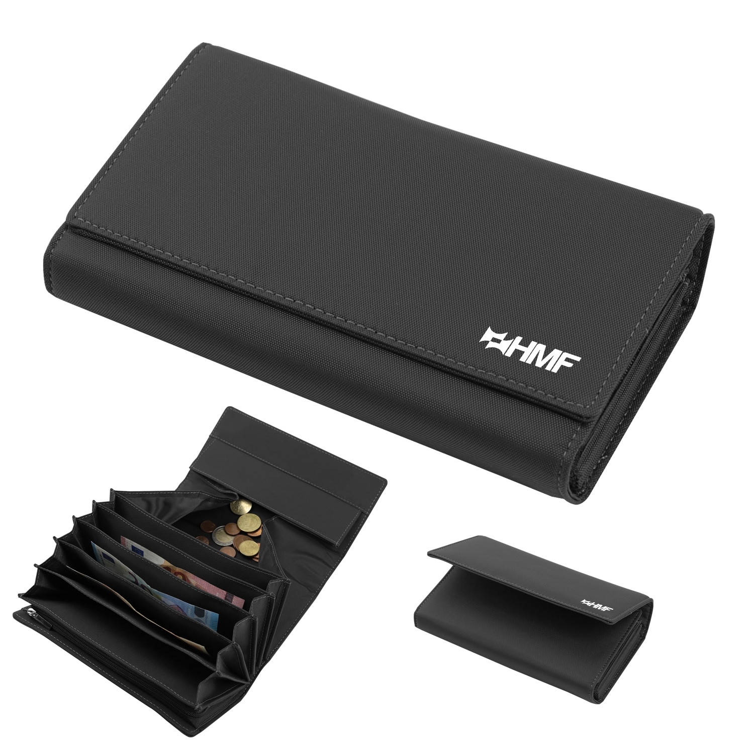 HMF 48840-11 Kellnertasche, Kellnerportemonnaie, 19 cm x 11 cm x 4,5 cm, Schwarz - Bild 1
