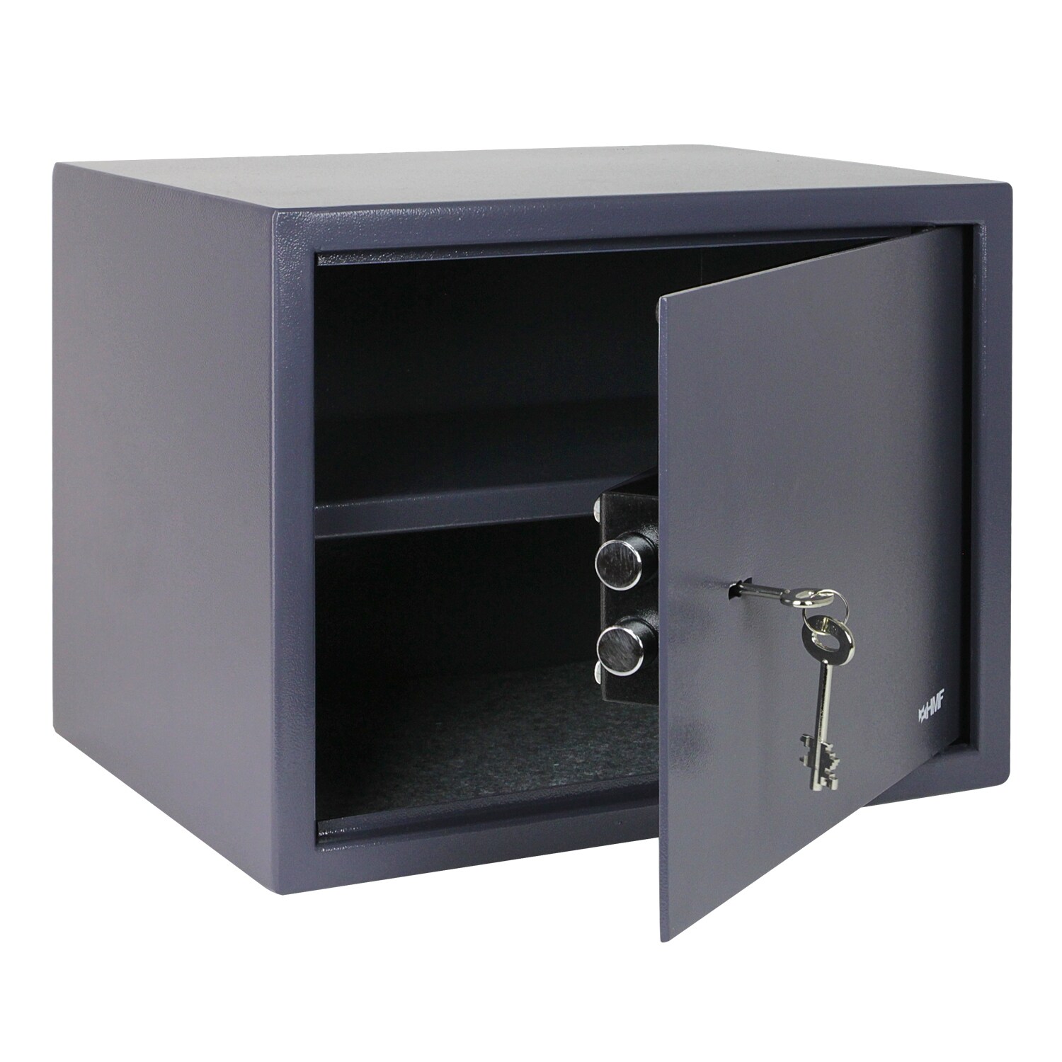 HMF 49203-11 Safe Tresor mit Schl&uuml;ssel, M&ouml;beltresor | 38 x 30 x 30 cm | Anthrazit - Bild 1