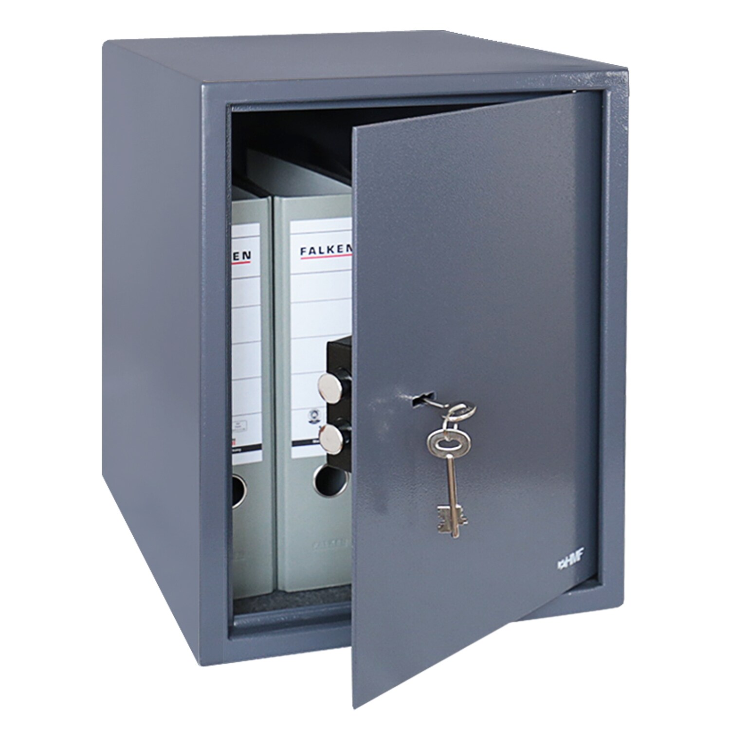 HMF 49208-11 Tresor mit Doppelbartschloss, Möbeltresor, 36 x 48 x 37 cm, Anthrazit | 04010537498115