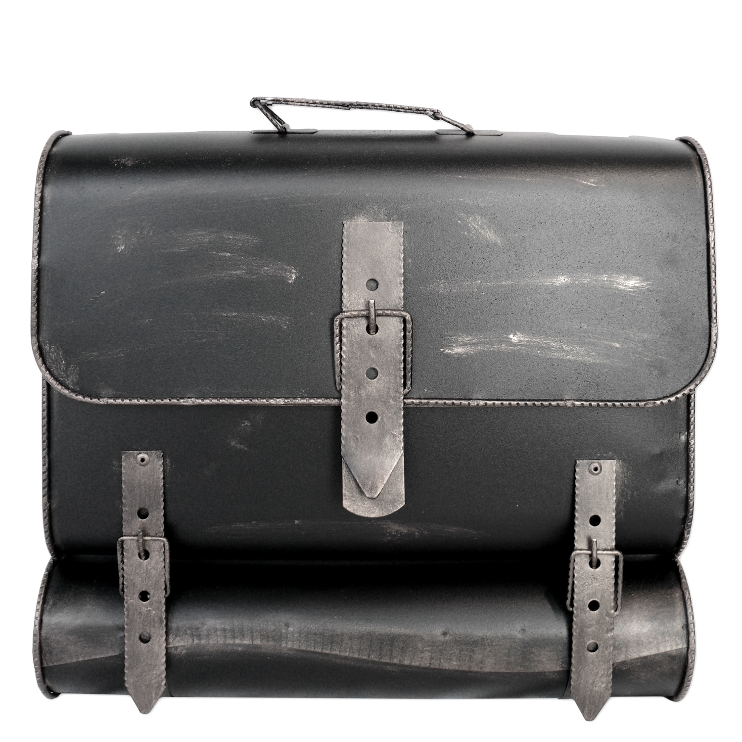 Briefkasten Antik UNIKAT Handarbeit, Schulranzen Design, Zeitungsrolle, silber - Bild 1