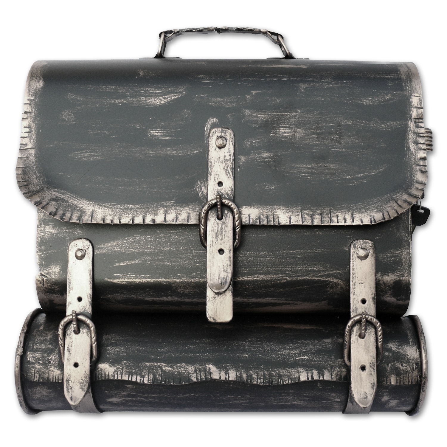 HMF 506 Briefkasten Antik SCHULRANZEN WNS, 36 x 41 x 8,5 cm, Silber - Bild 1