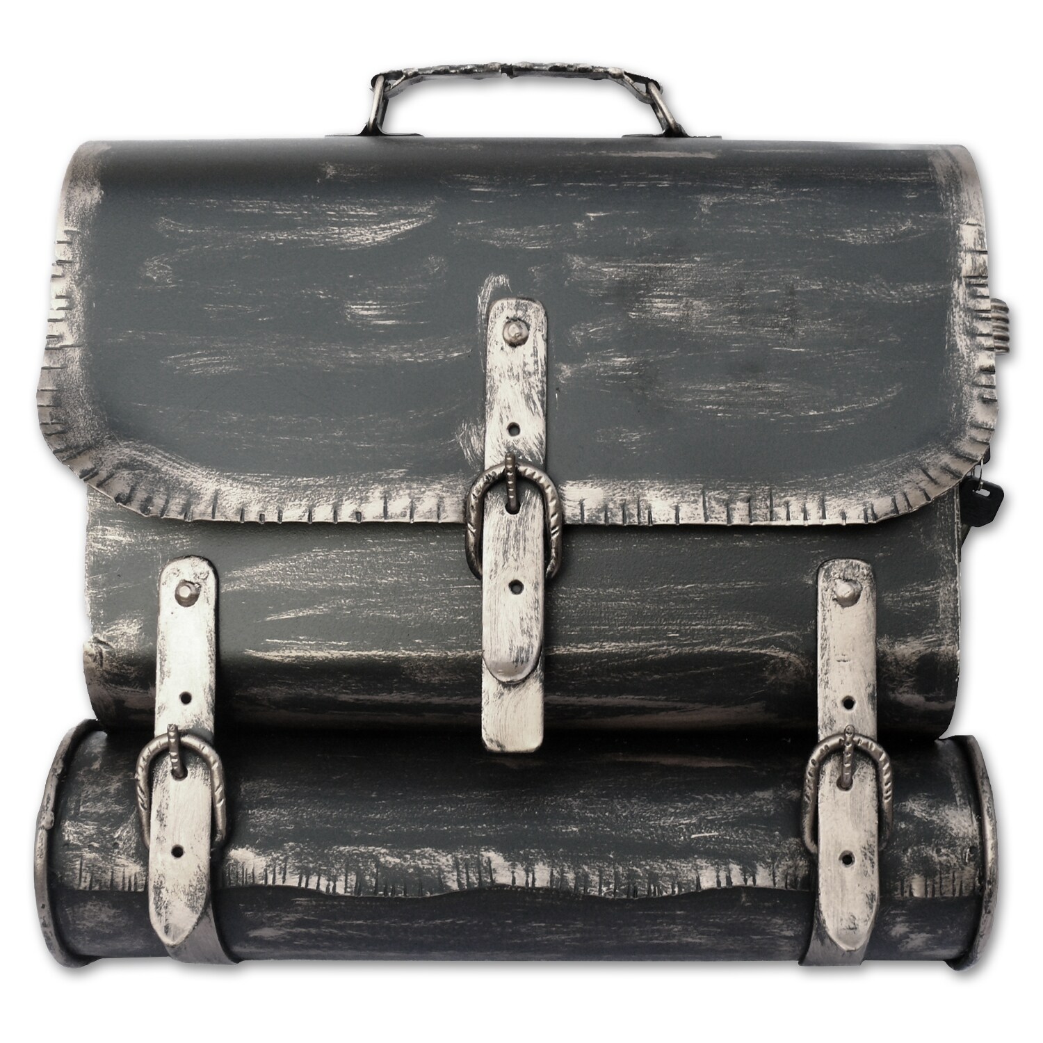 HMF 506 Briefkasten Antik SCHULRANZEN WNS, 36 x 41 x 8,5 cm, Silber | 04010537506094