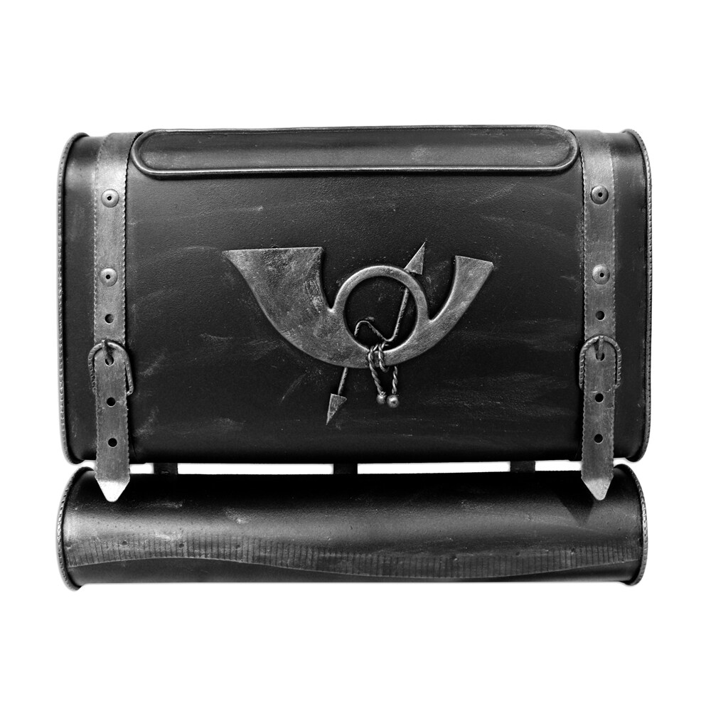 HMF 509 Briefkasten Antiker Koffer mit POSTHORN PH1, 38 x 45 x 10 cm, Silber - Bild 1