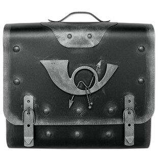 HMF 510 Briefkasten Alter Ranzen mit Posthorn PH2, 40 x 40 x 9 cm, Silber - Bild 1