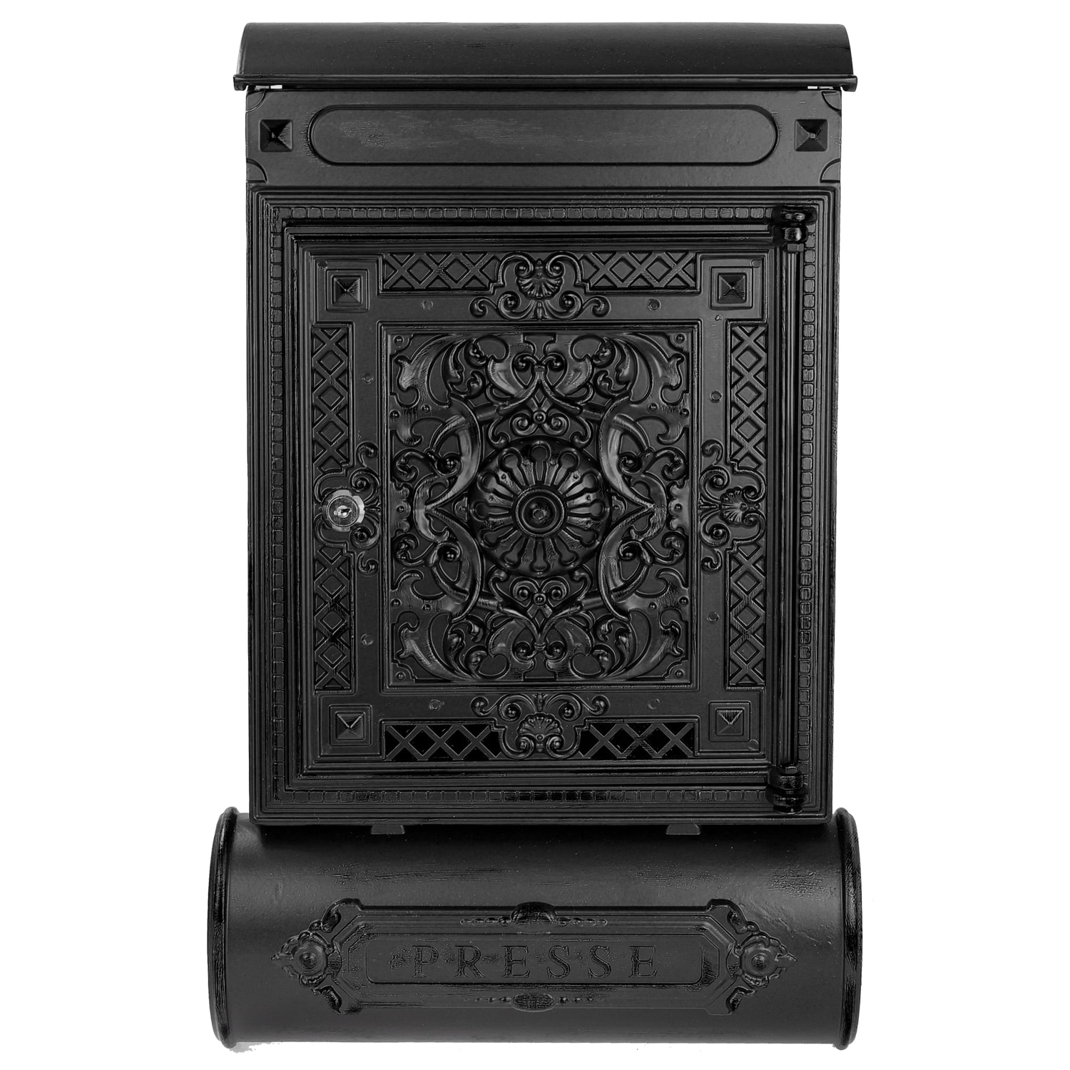 HMF Briefkasten Antik mit Zeitungsfach Vintage aus Aluguss | 57 x 35 x 10 cm | 57 x 35 x 10 cm | Schwarz - Bild 1